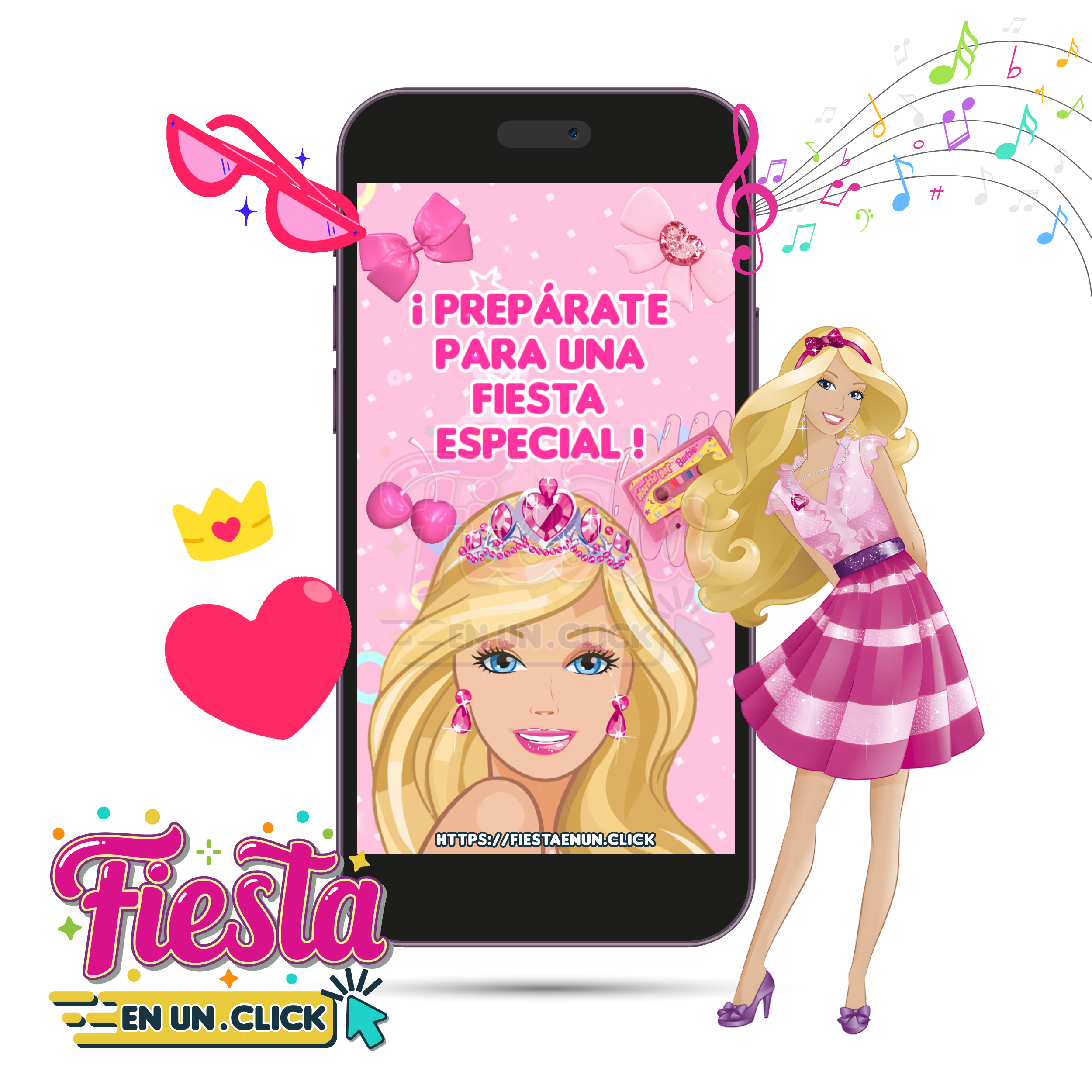 Invitación Video Muñeca Barbie
