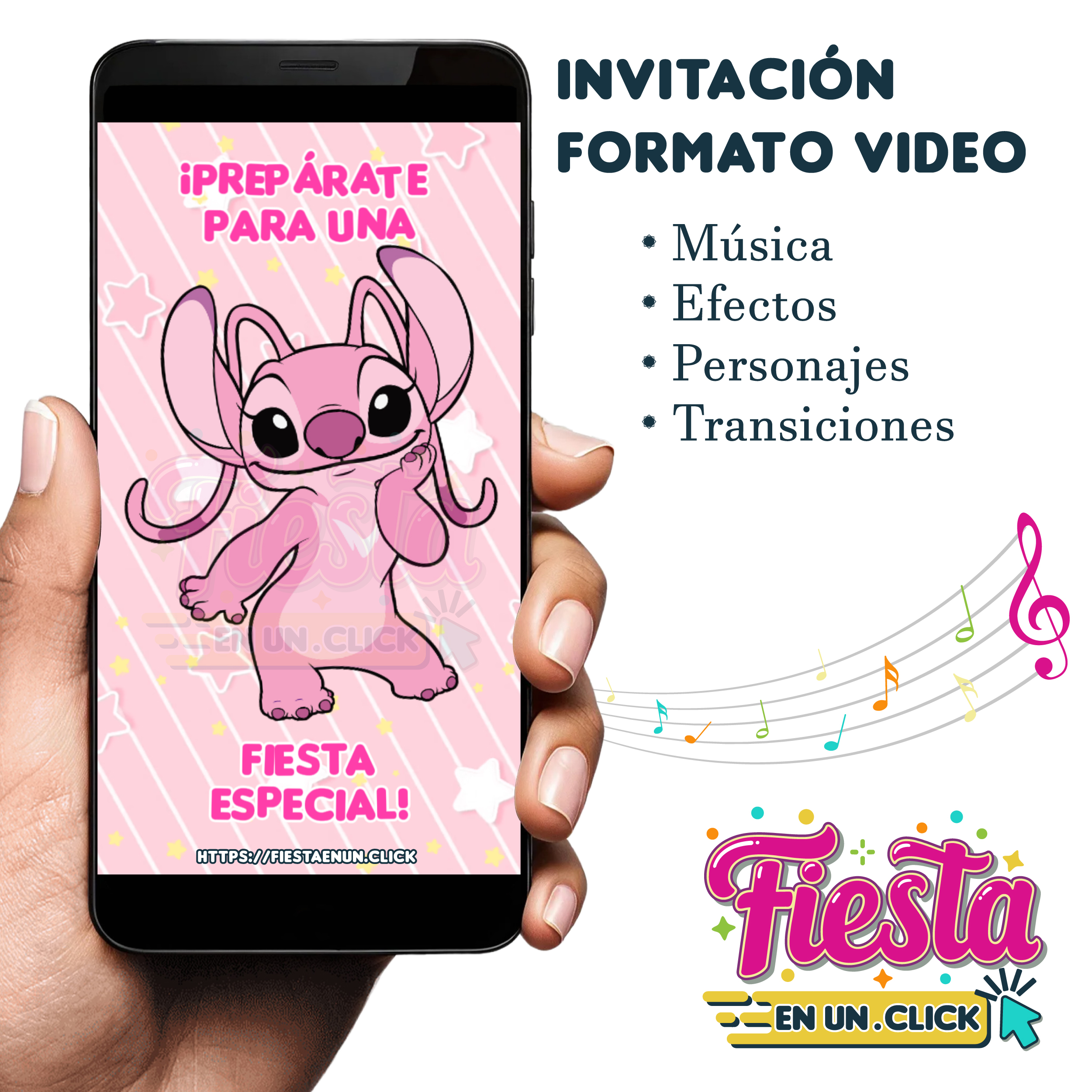 Invitación Video Ángel de Stitch