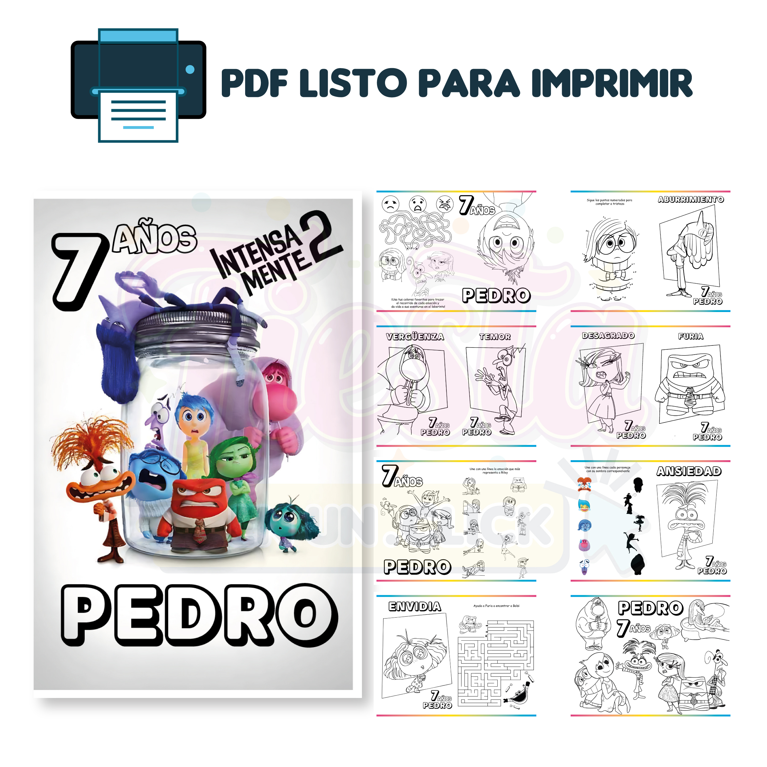 PDF Librito para Colorear - Diseño Intensamente