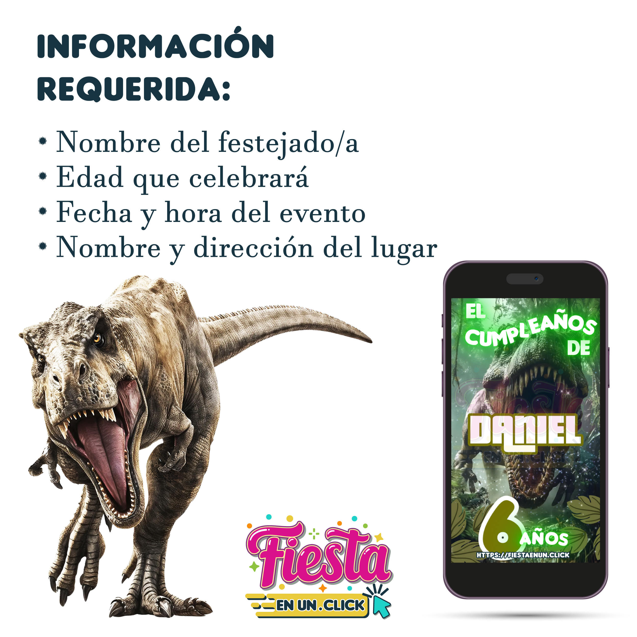 Invitación Video Dinosaurios