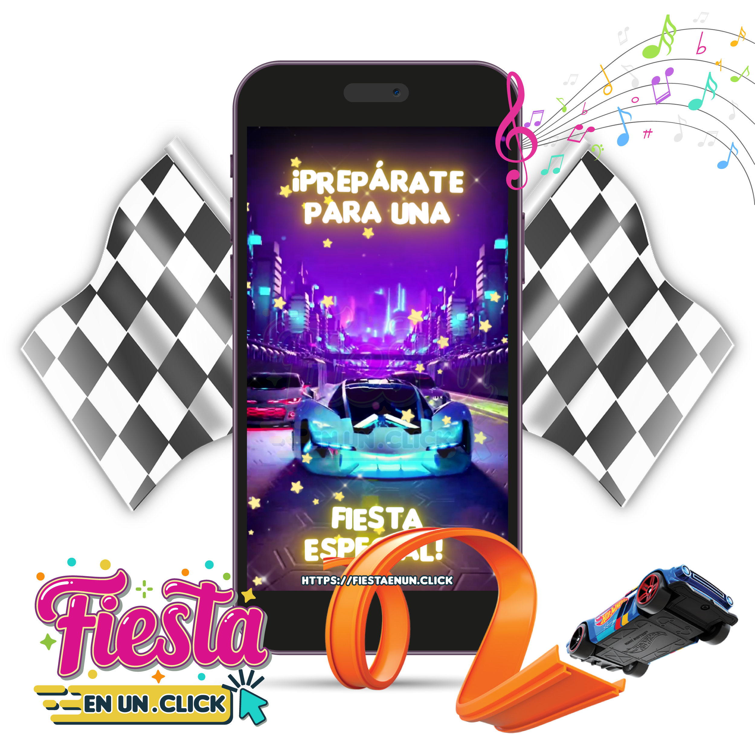 Invitación Video Hot Wheels