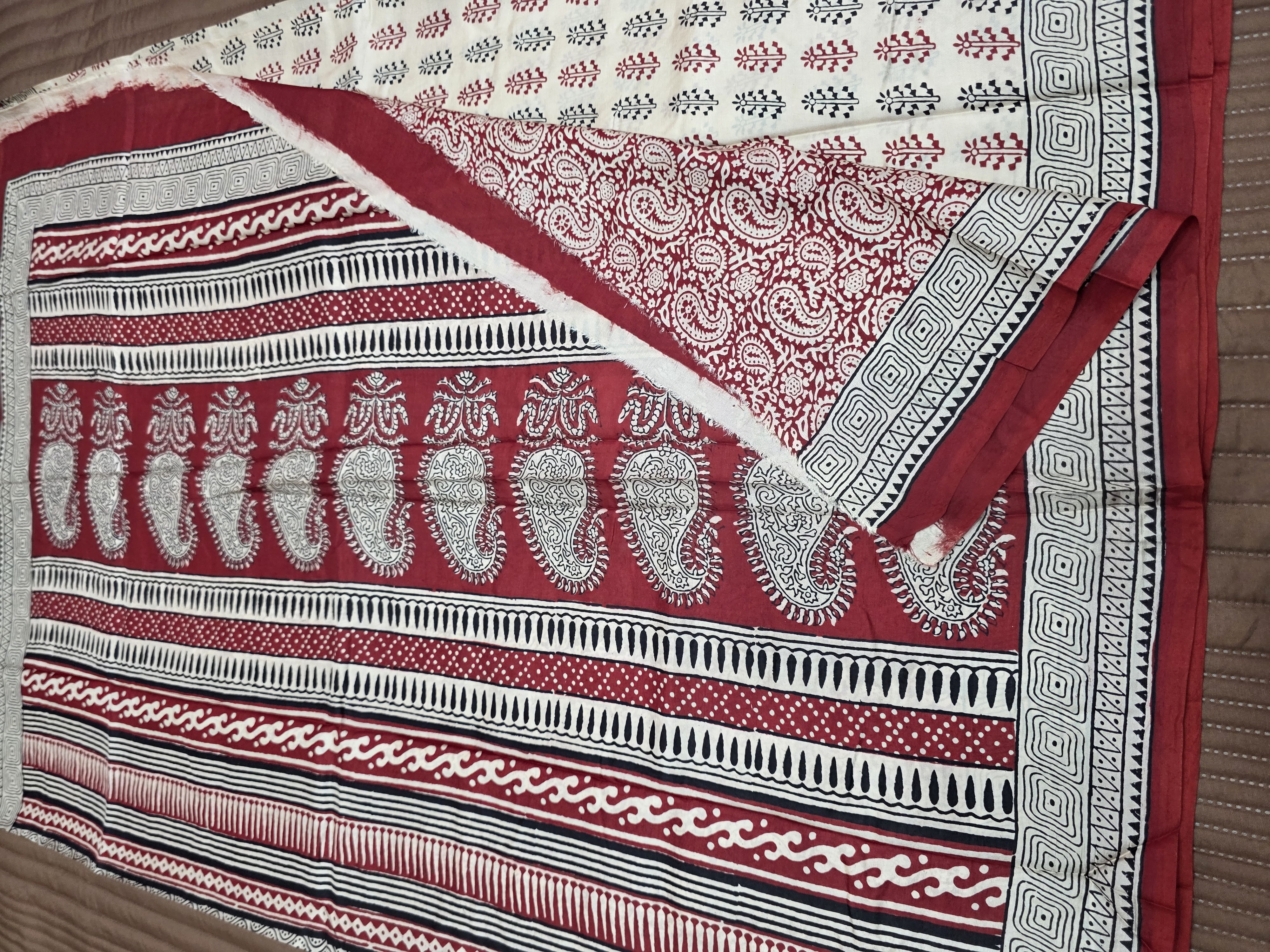 "Handcrafted Mulberry Silk Saree – Authentic Bagh Print by Vasim Khatri "