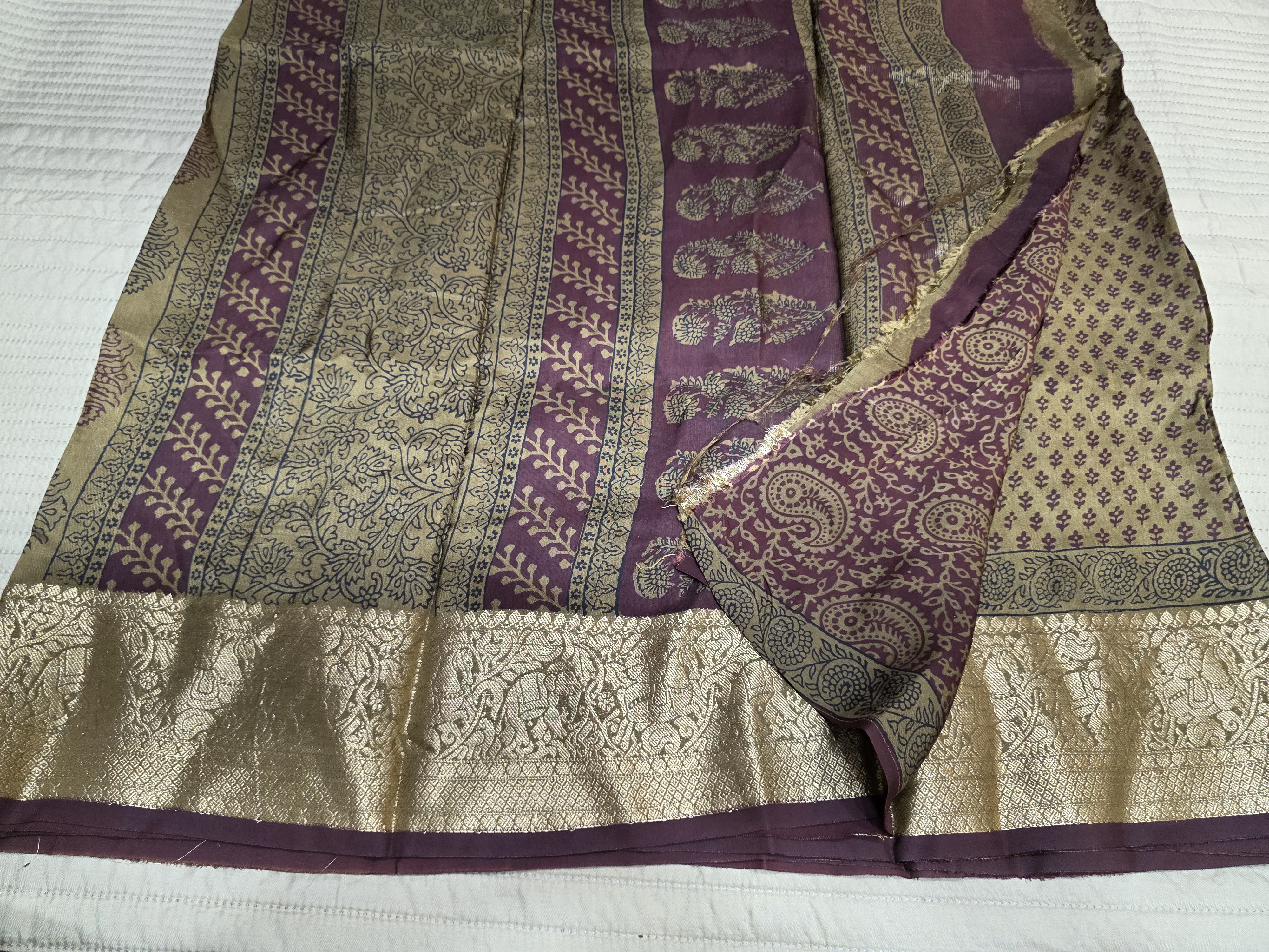 Premium Dola Silk Saree with Traditional Bagh Hand Block Print