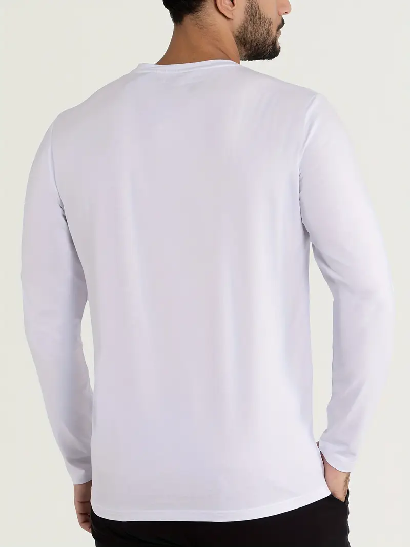 Men's White Long Sleeve T-Shirt