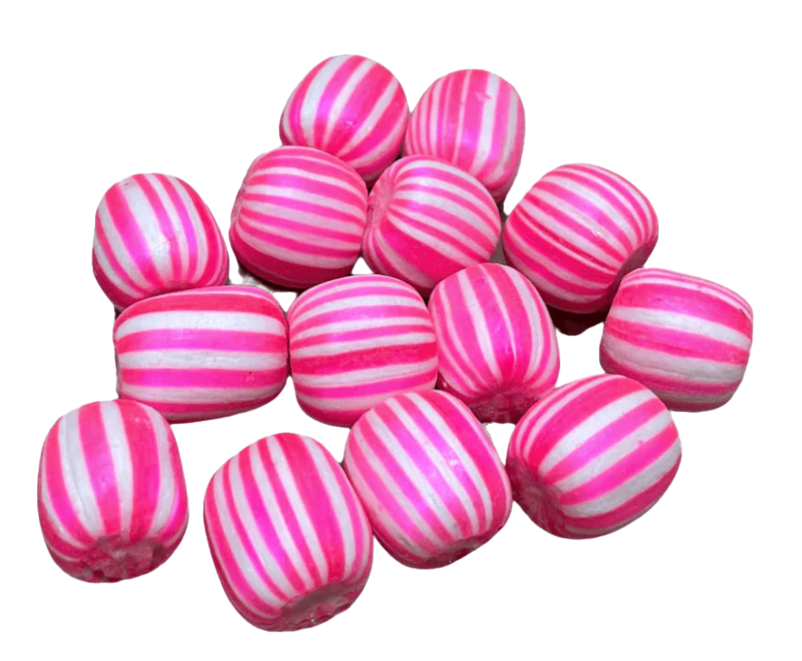 Striped Pink and White Candies