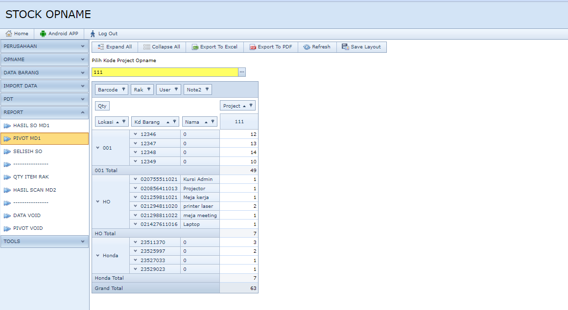 Software stock opname