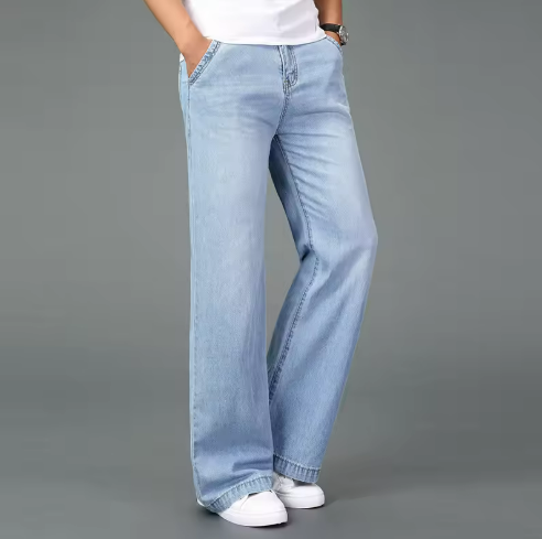 Light Blue Wide-Leg Jeans