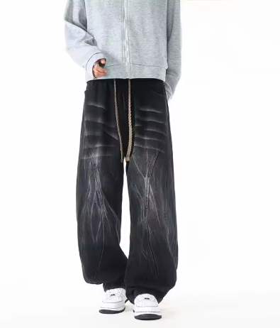 Vintage Washed Wide-Leg Jeans