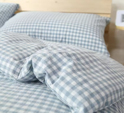 Blue Checkered Bedding Set