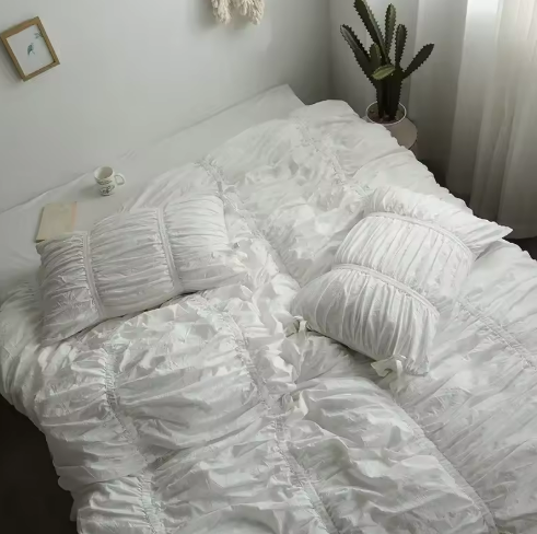 White Ruffled Comforter Set