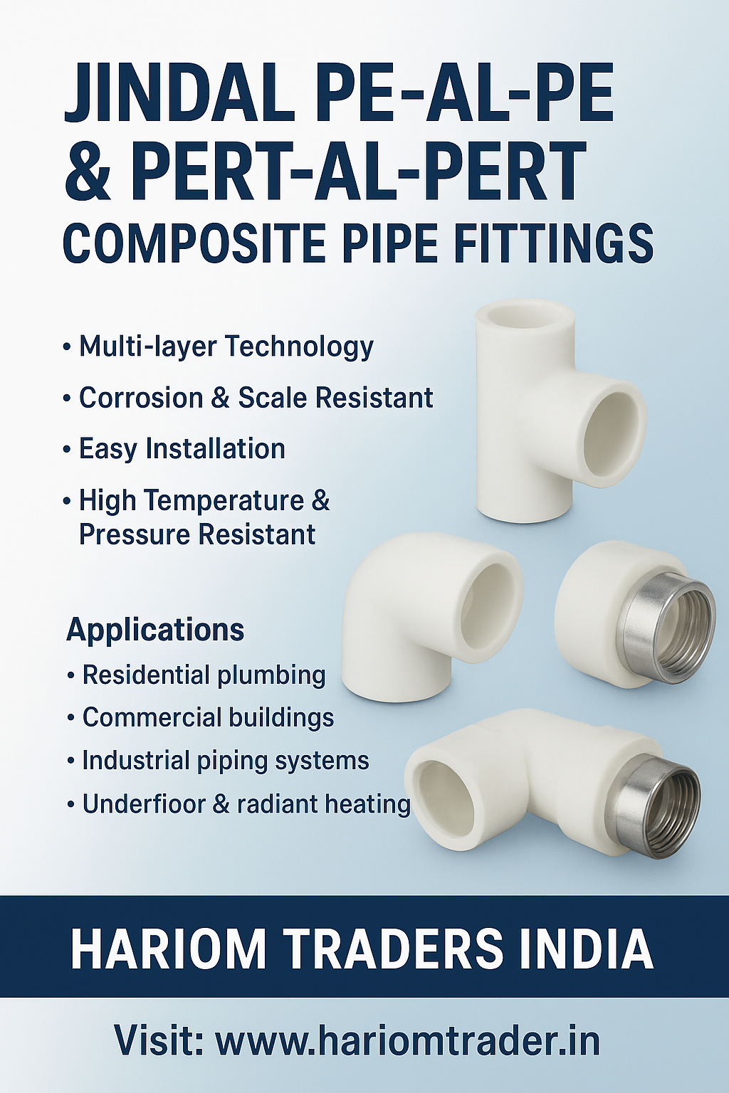 Jindal PE-AL-PE & PERT-AL-PERT Composite Pipe Fittings