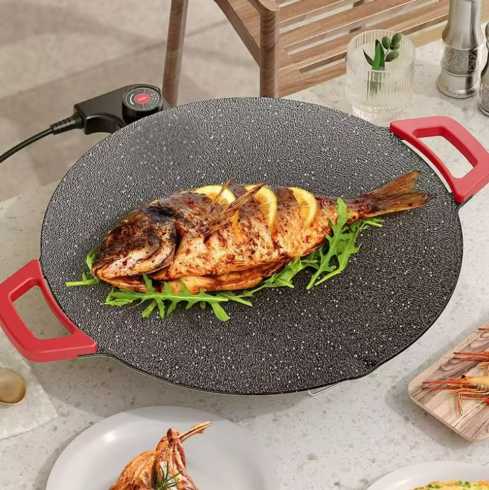 Electric Griddle with Fish Dish