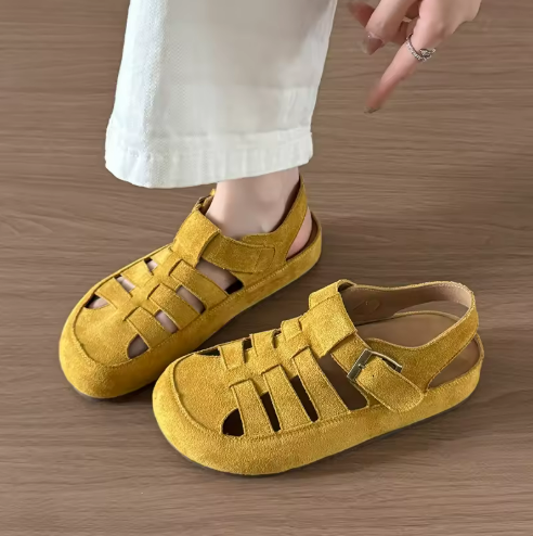 Yellow Suede Sandals