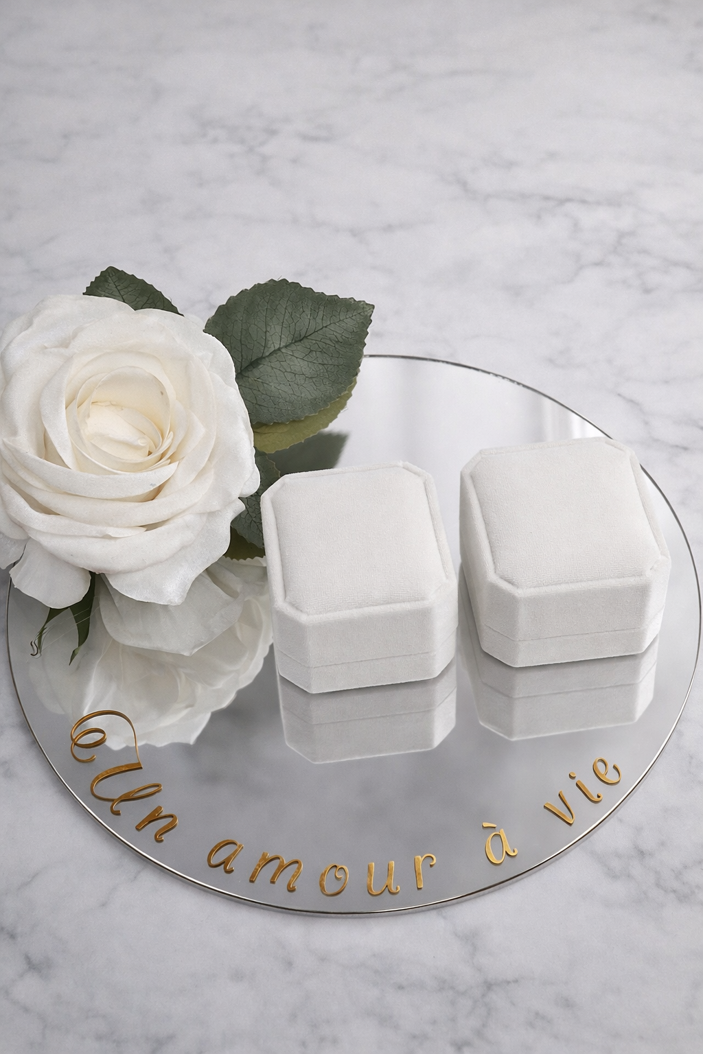 Porte-Alliances miroir et boites Blanc