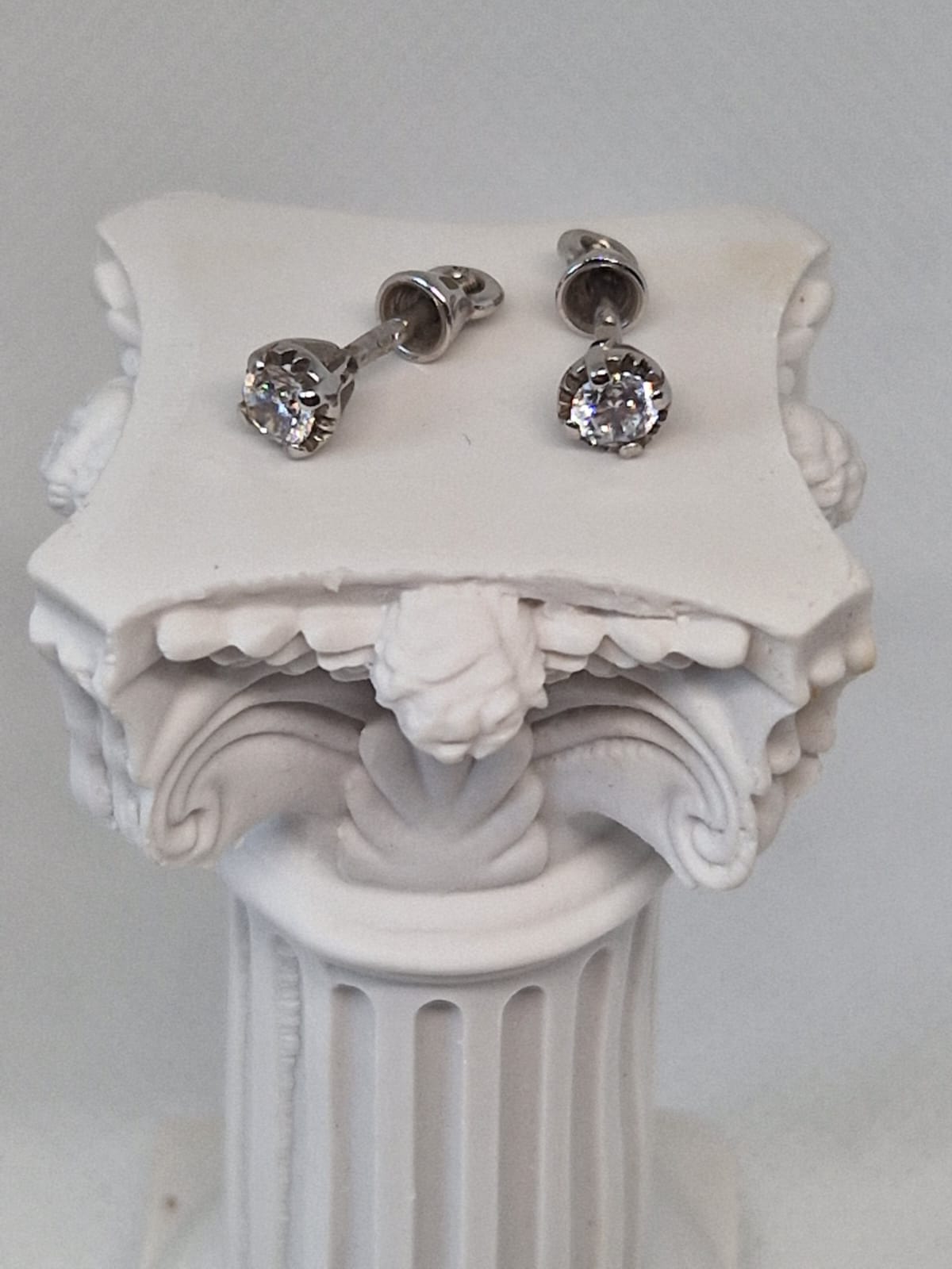 Golden Stud Earrings with Gemstones