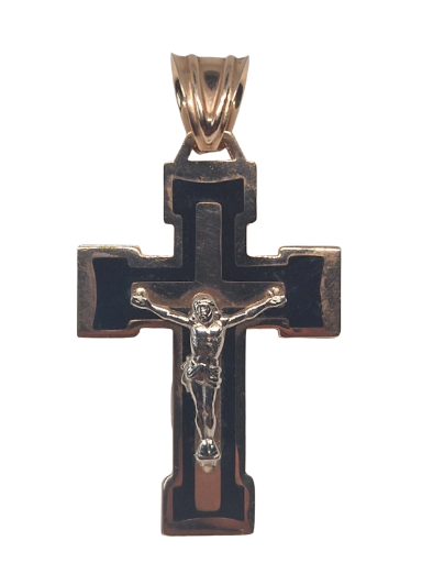 Gold  cross with enamel