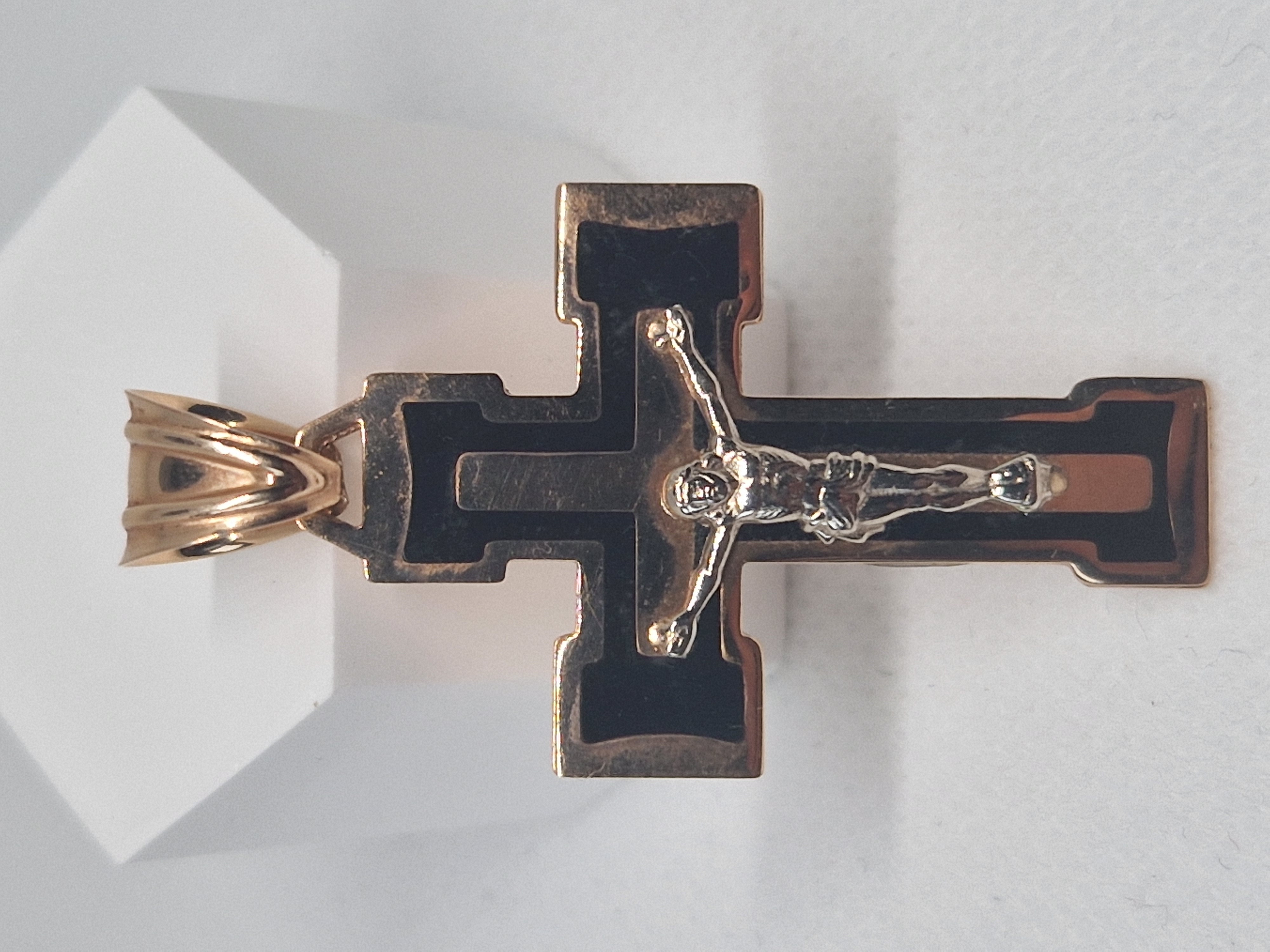 Gold  cross with enamel