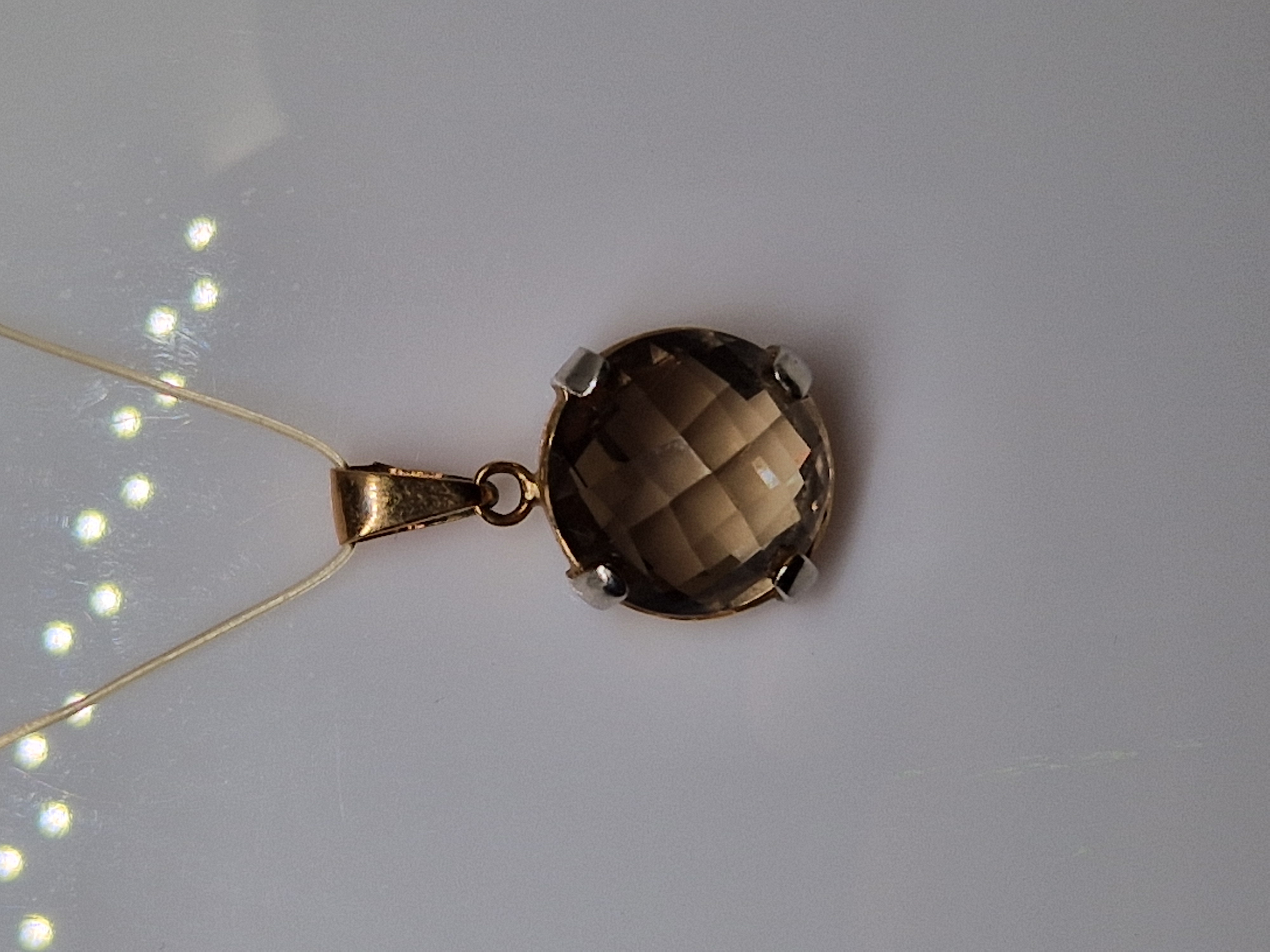 Smoky rauchtopaz Gold Pendant
