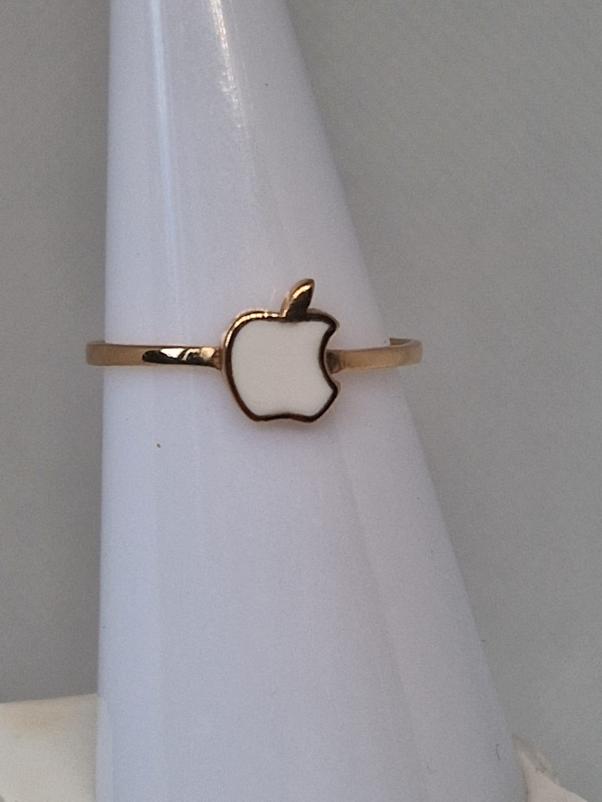 Gold Apple Charm Ring 