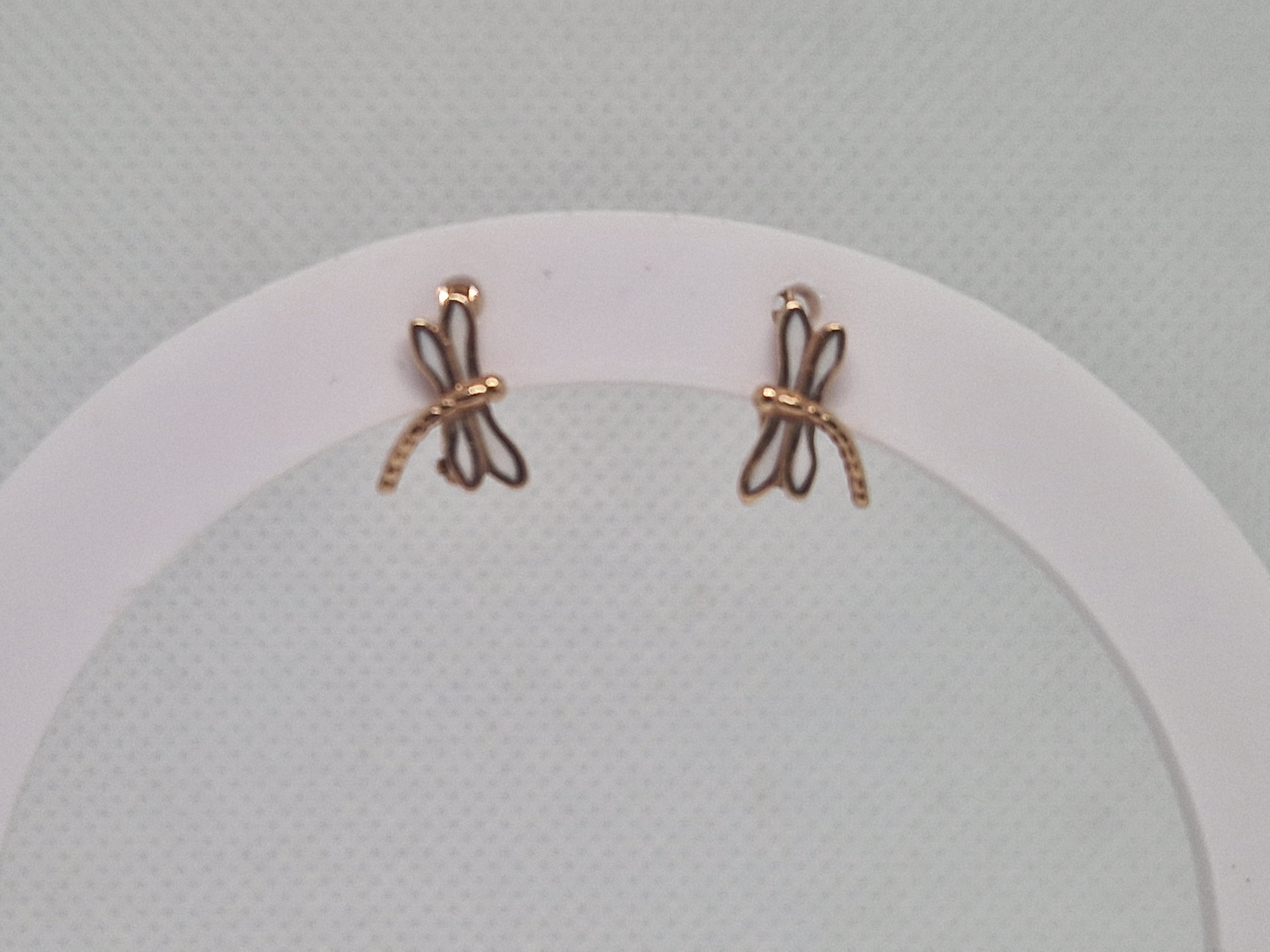 Gold Earrings with enamel