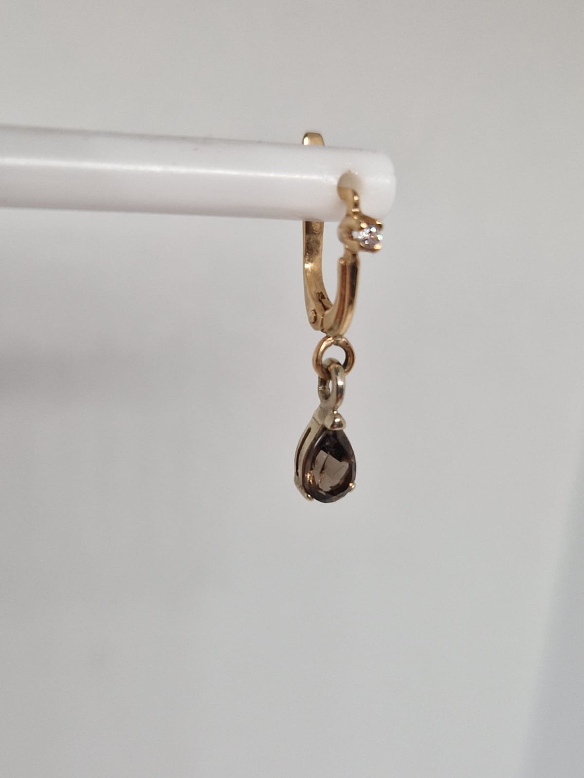 Earrings with topaz and cubic zirconia 