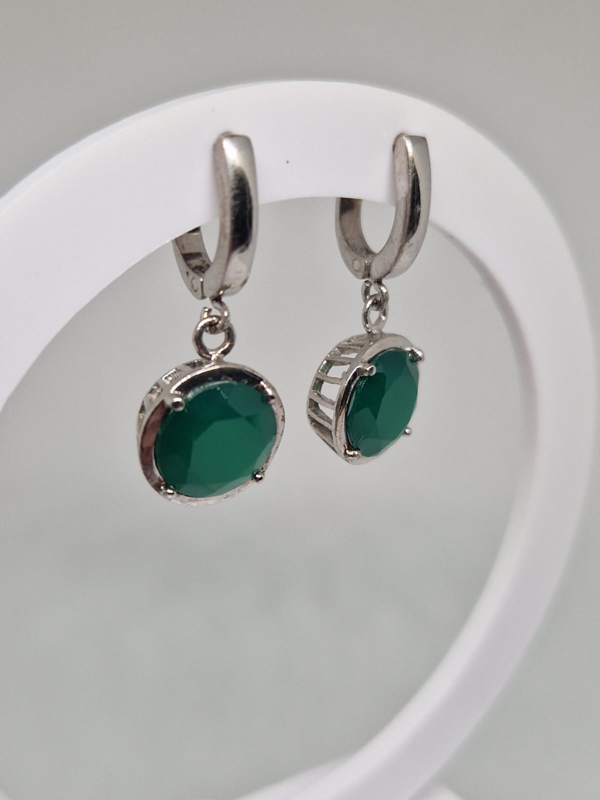 Sterling Silver Earrings with an Agate inlay