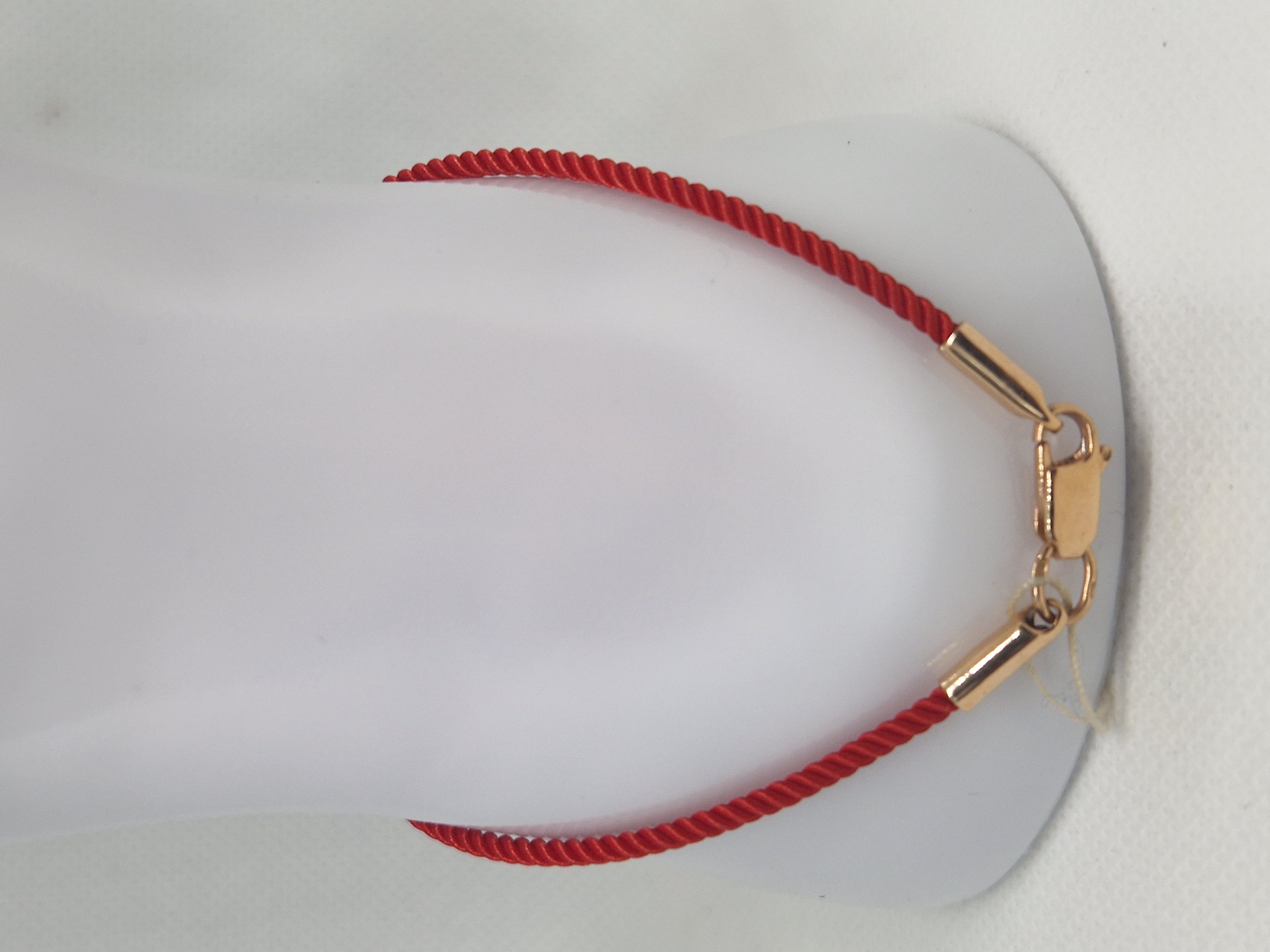 Red Rope Bracelet with gold ends and a lock