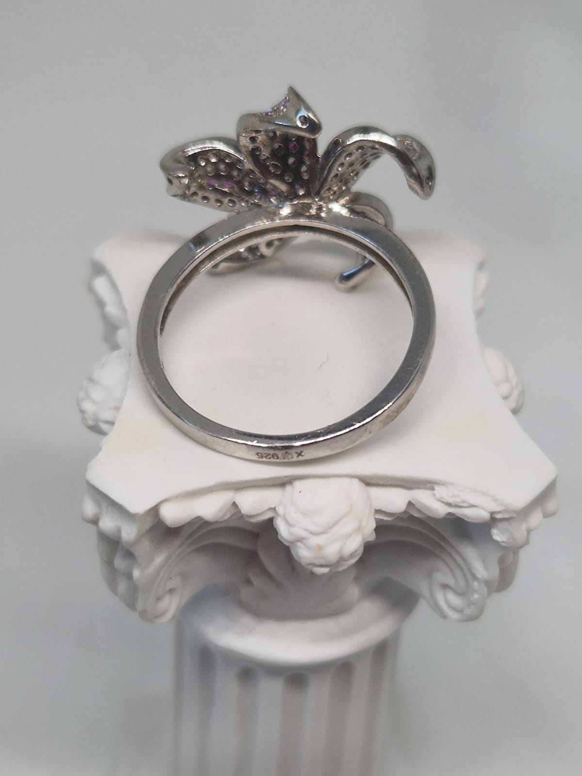 Silver Ring with a cubic zirconia & cultured pearl