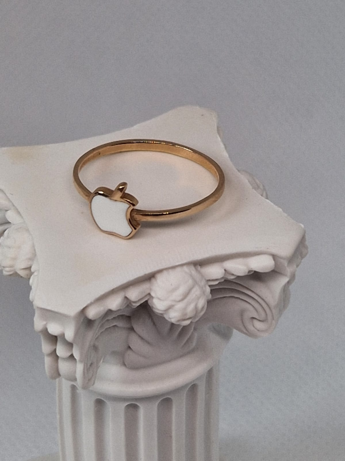 Gold Apple Charm Ring 