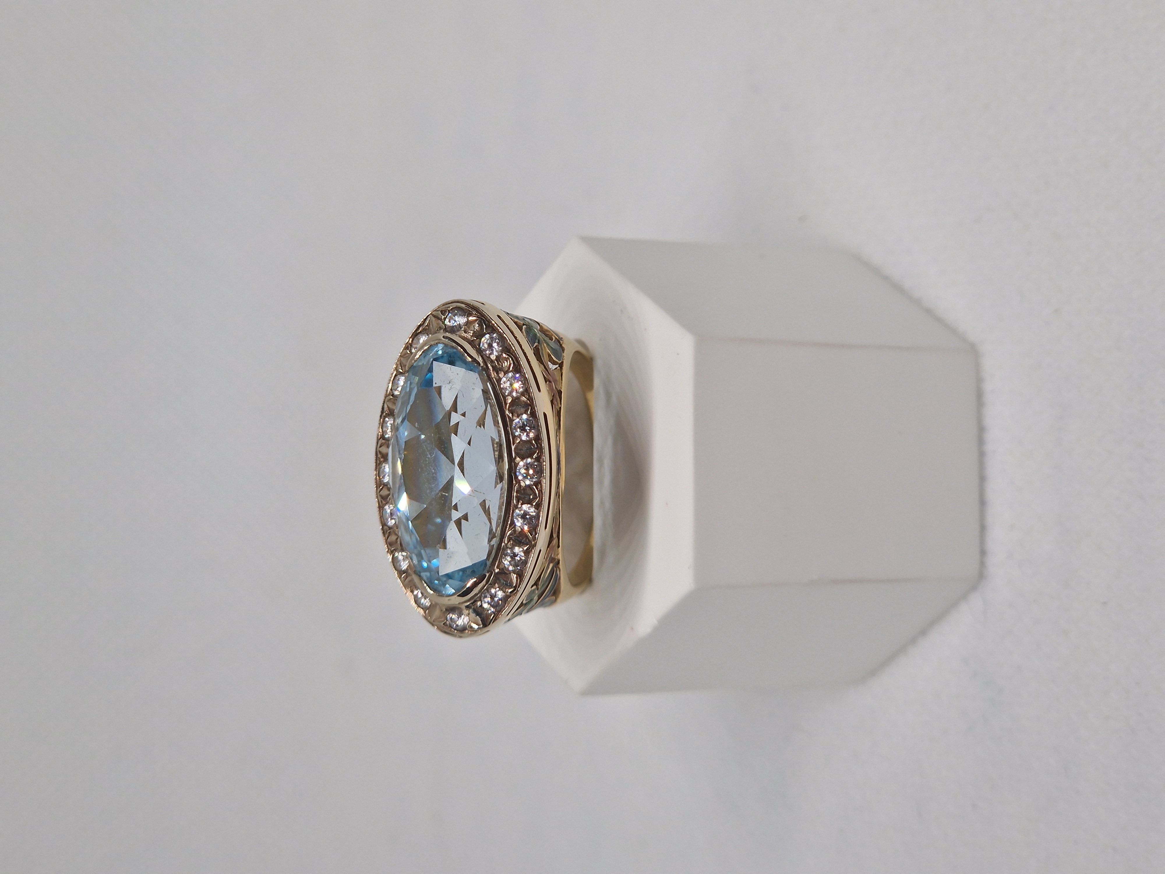 Topaz Halo Gold Ring