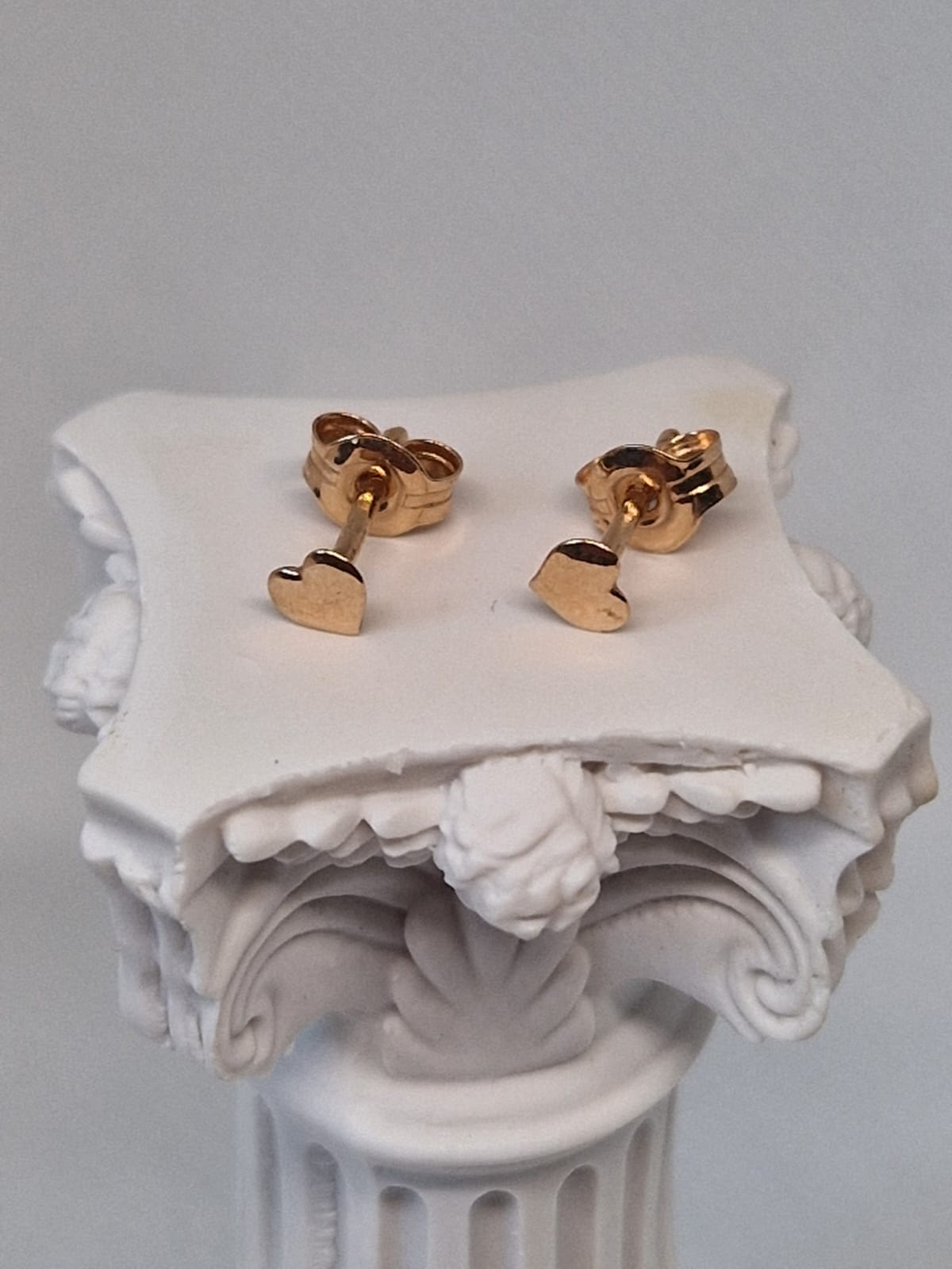 Gold Heart Stud Earrings