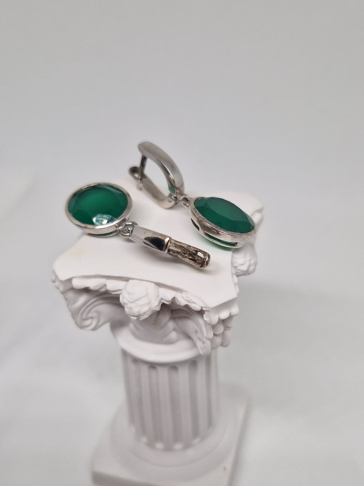 Sterling Silver Earrings with an Agate inlay