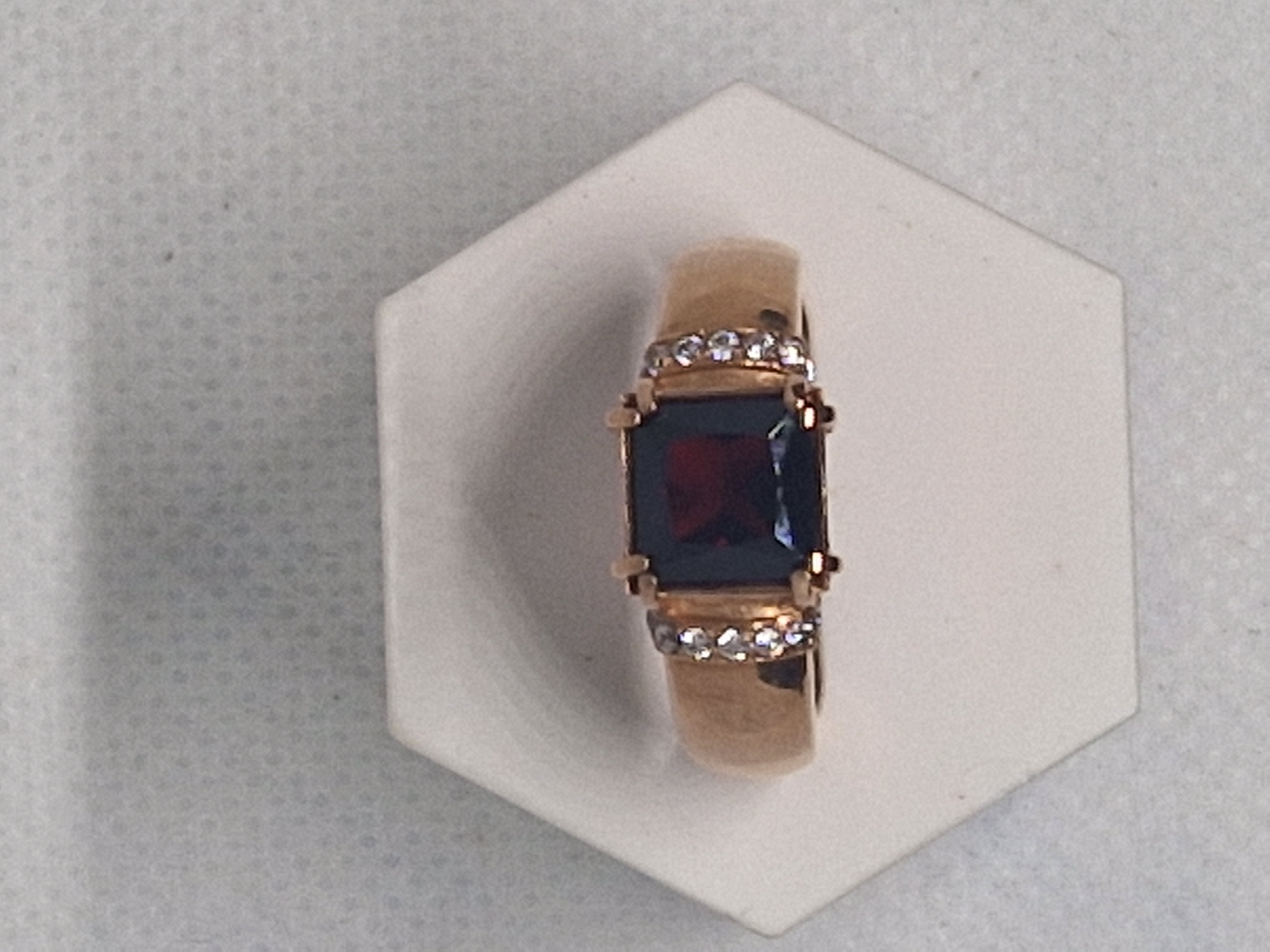 Gold Ring with Garnet Stone