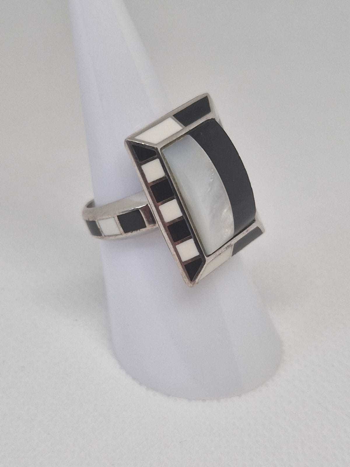 Black and White Geometric Ring