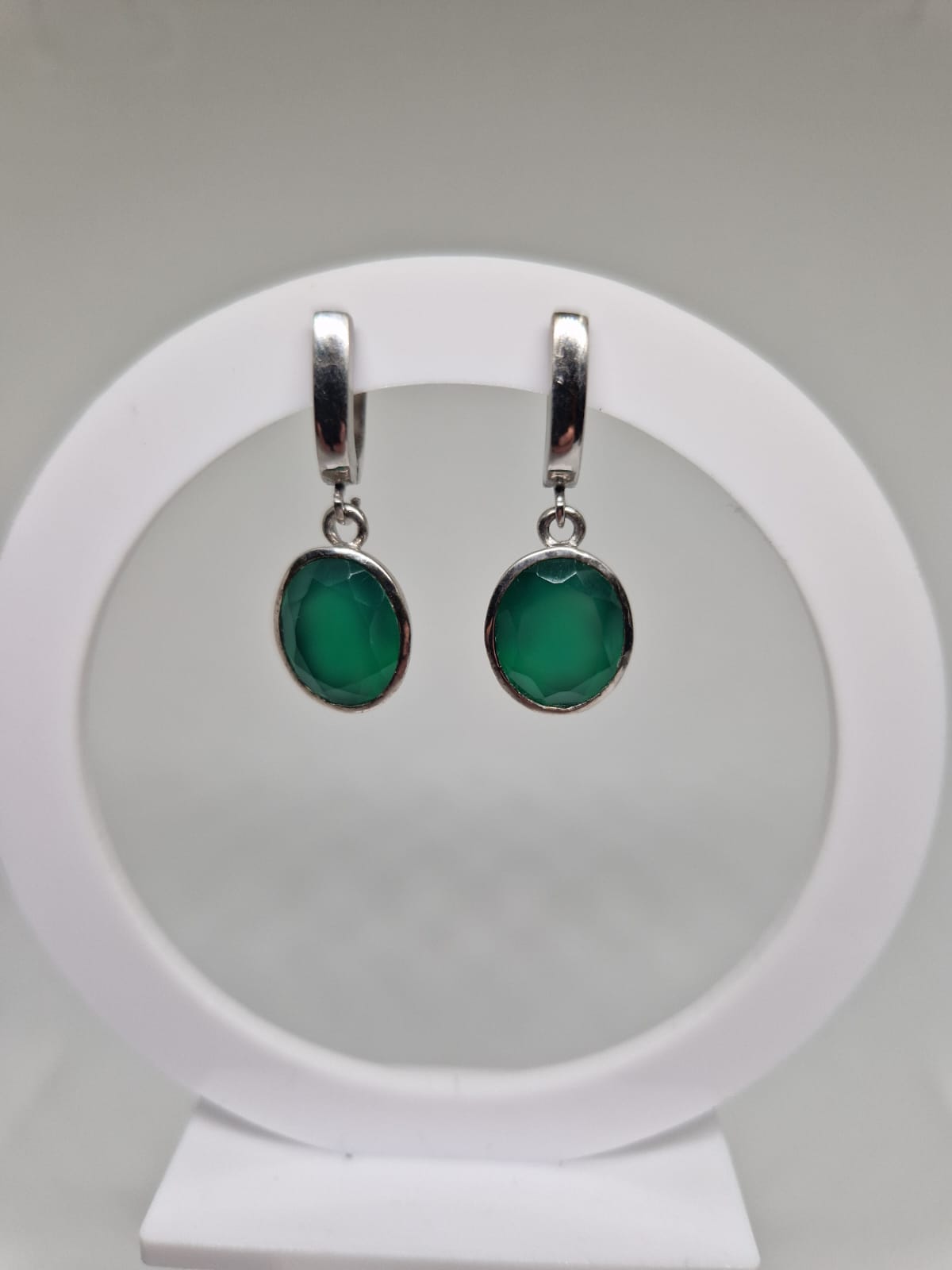 Sterling Silver Earrings with an Agate inlay