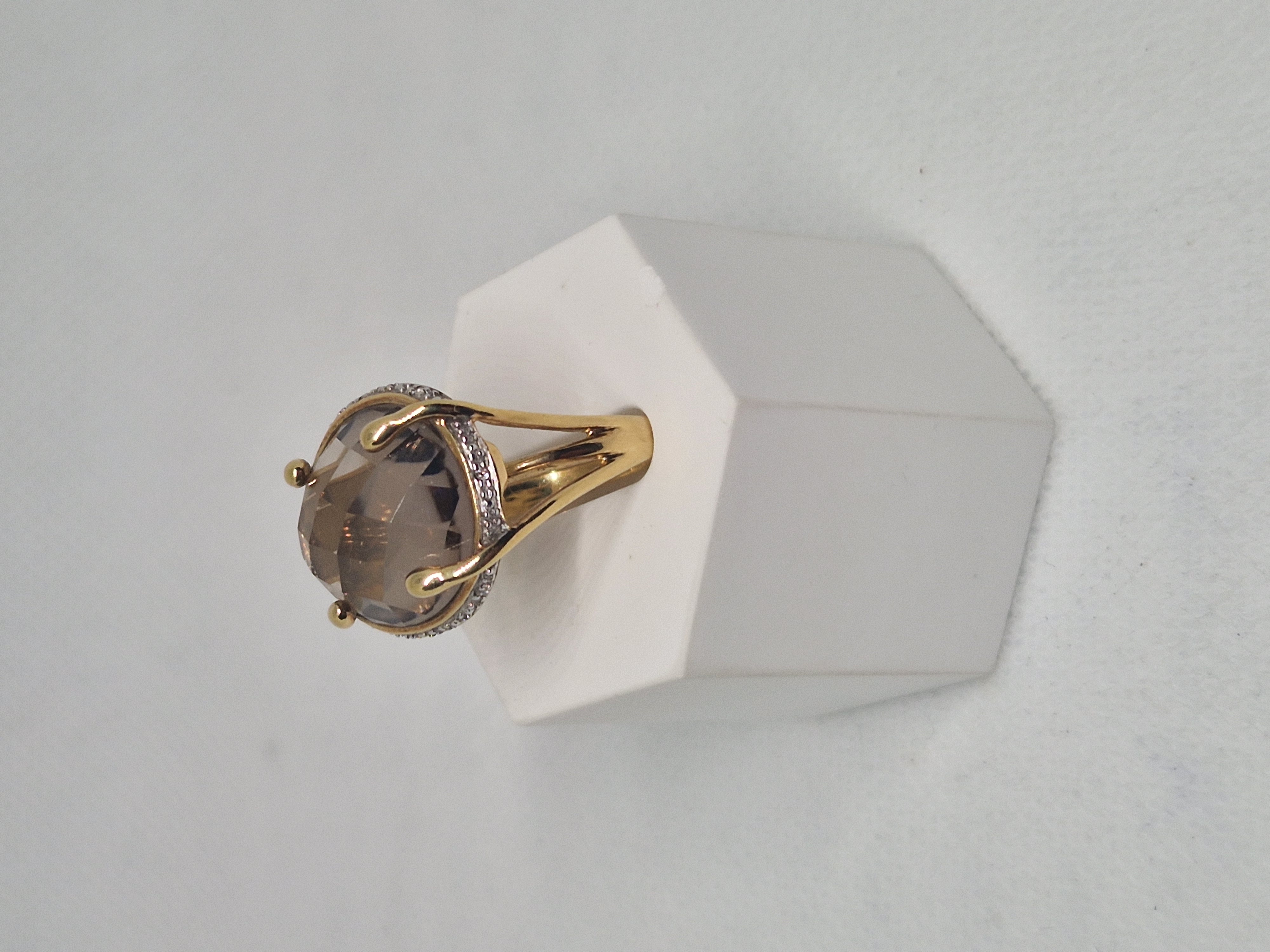 Smoky Quartz Gold Ring