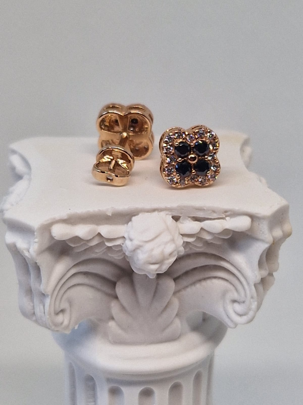 Gold and Sapphire Stud Earrings