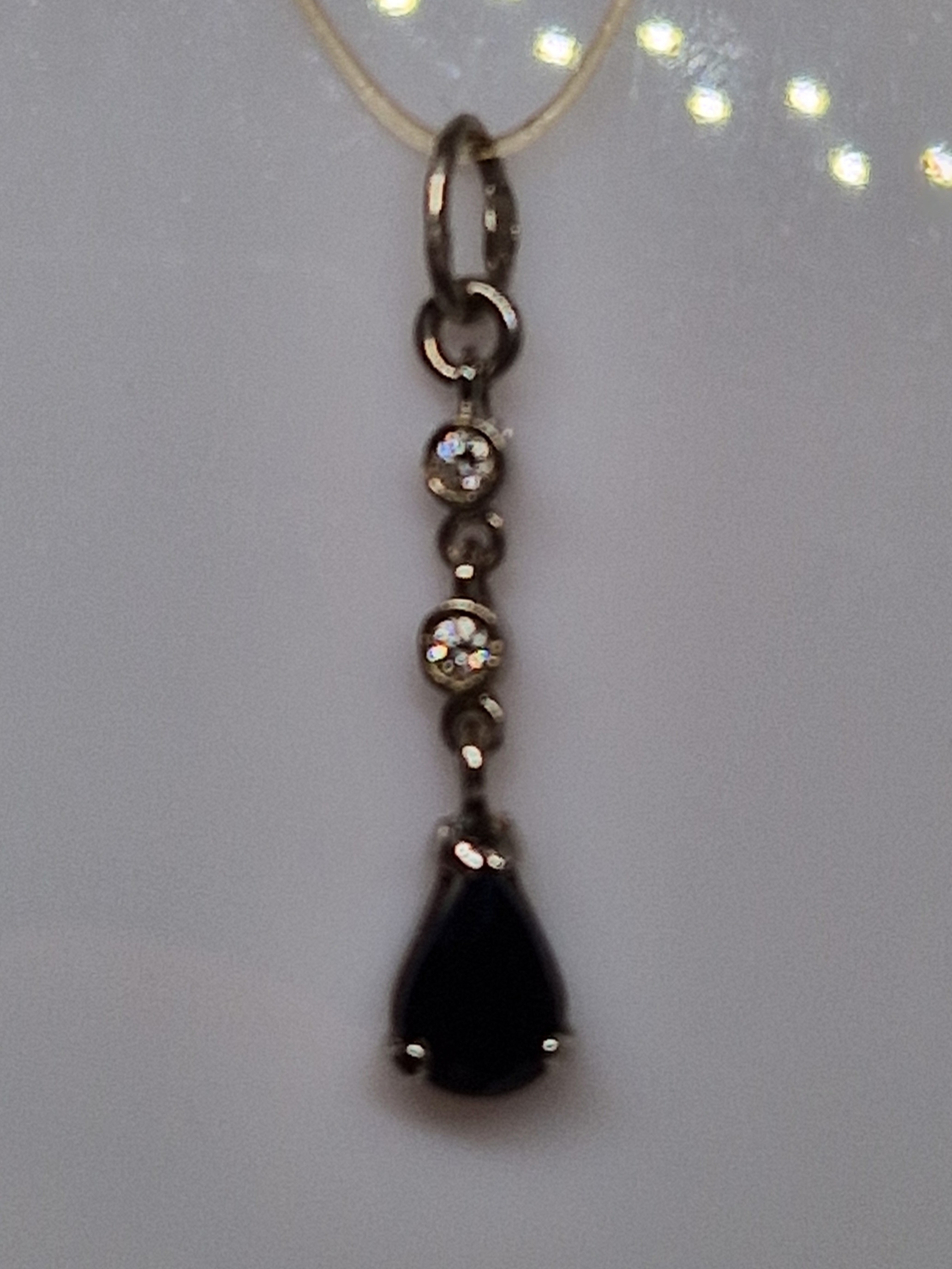 Elegant Sapphire   White  Gold Pendant