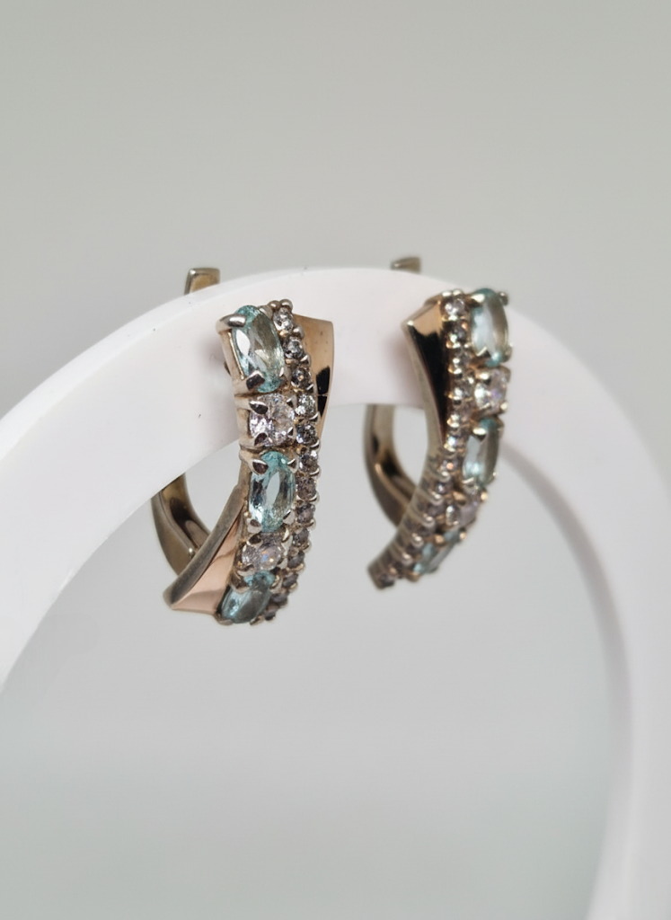 Sterling Silver & Golden Earrings