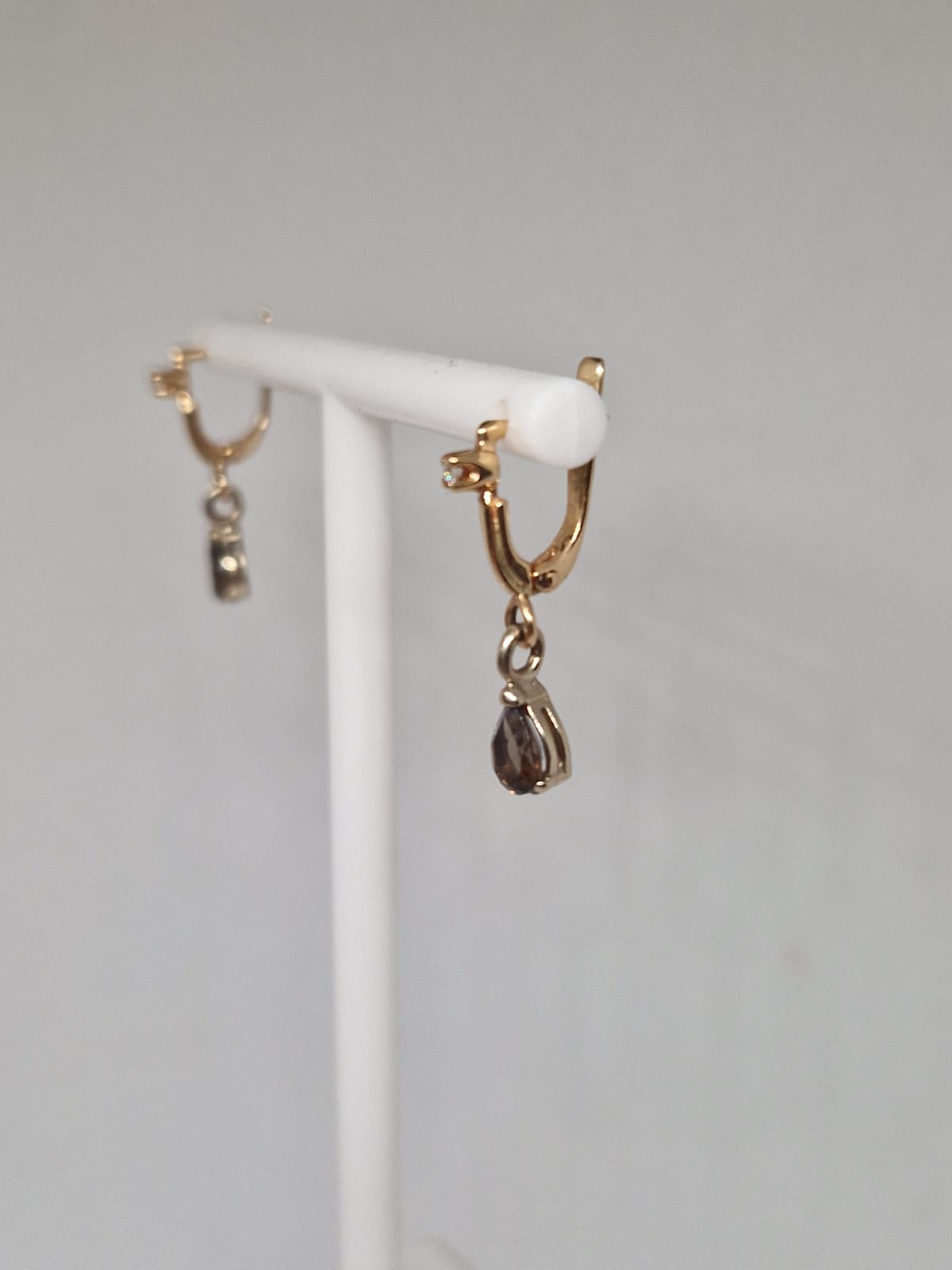 Earrings with topaz and cubic zirconia 