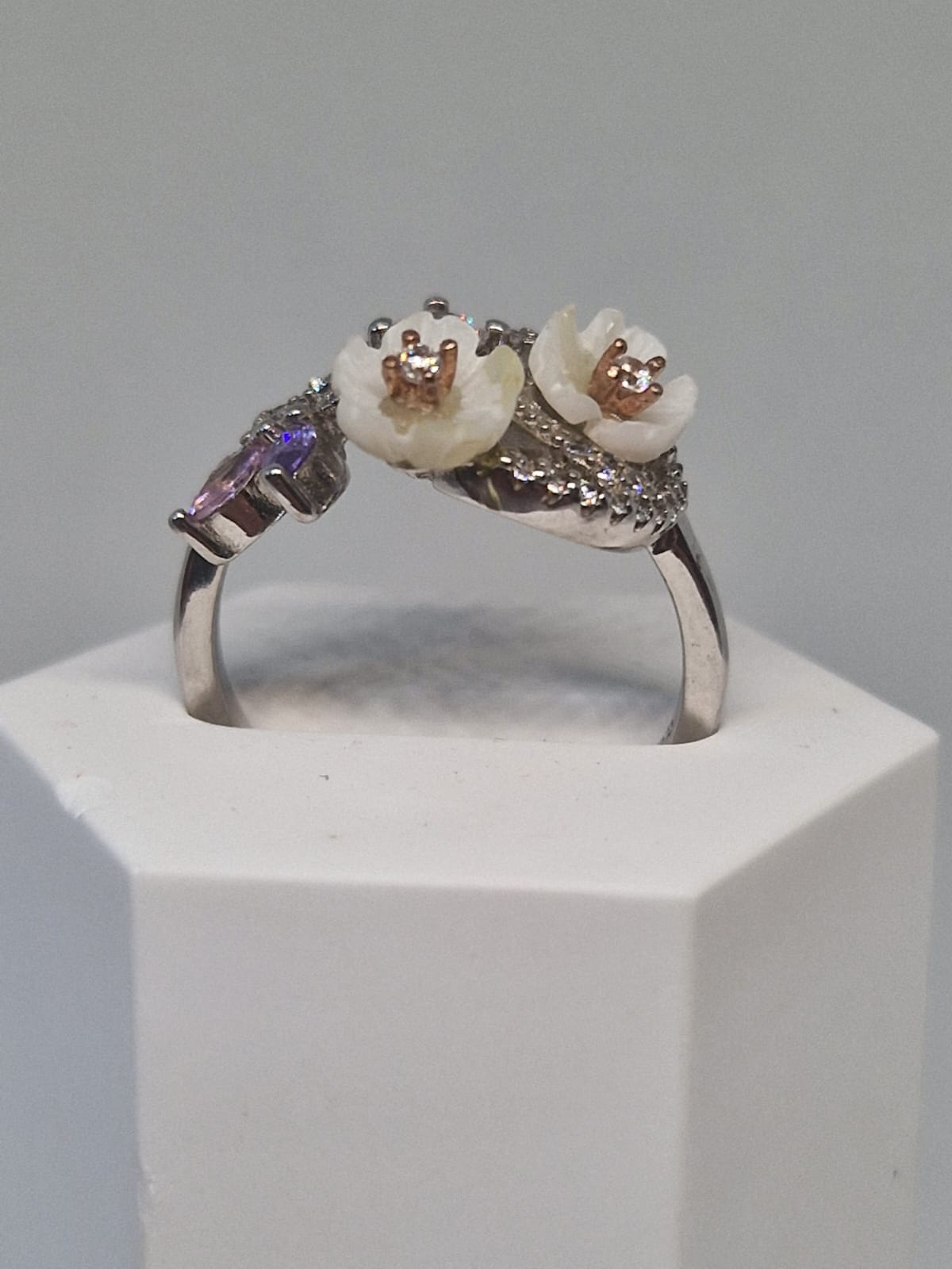 Floral Crystal Statement Ring