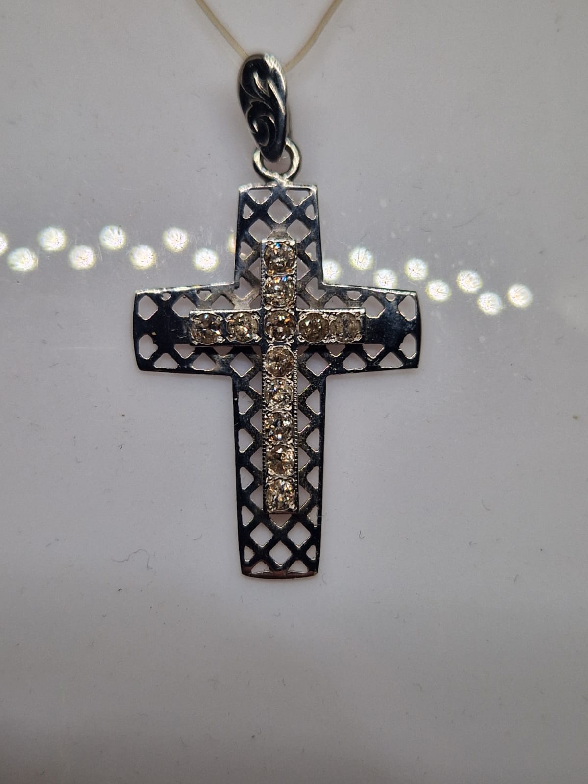 White gold Cross  with diamonds