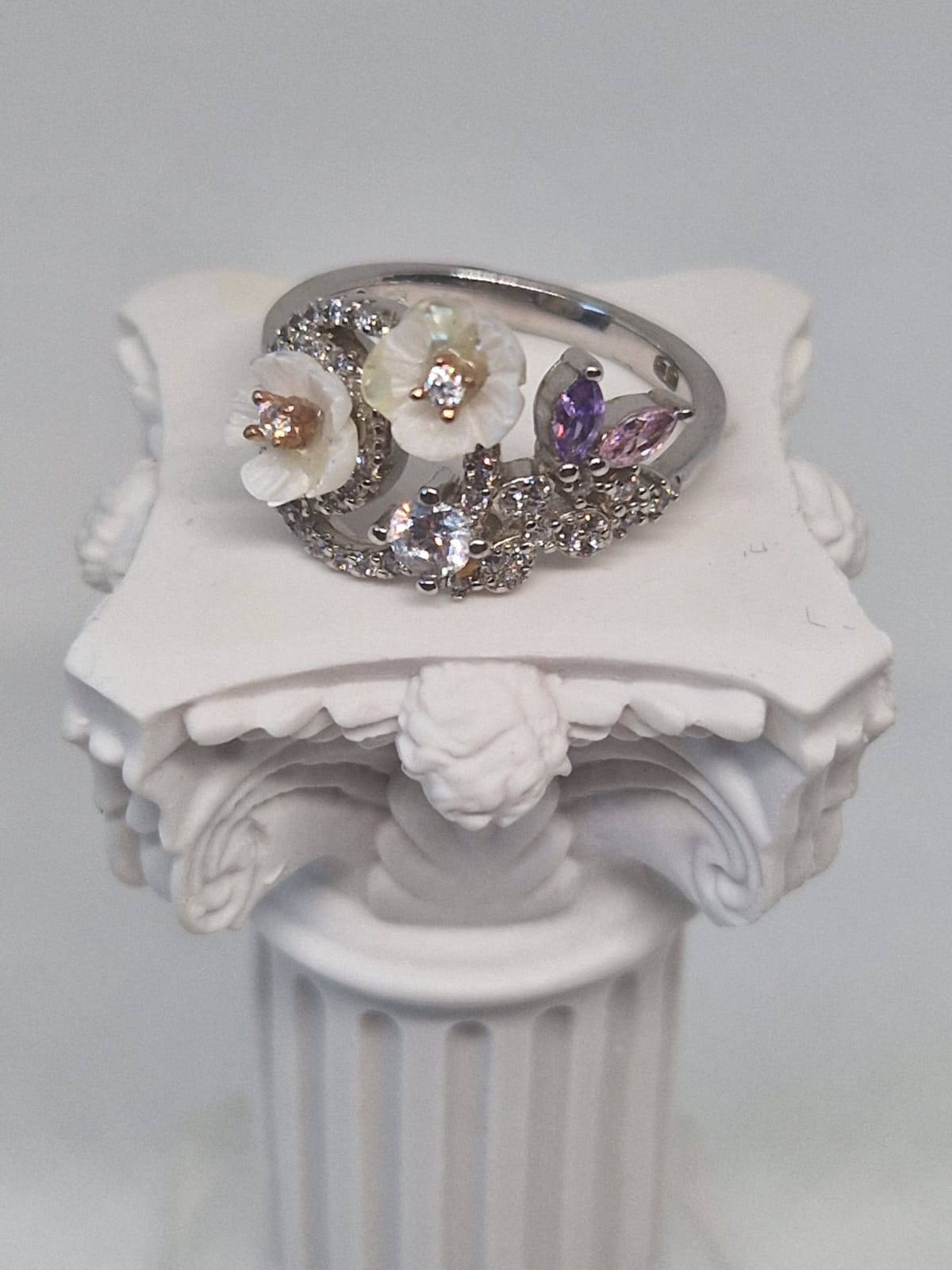Floral Crystal Statement Ring
