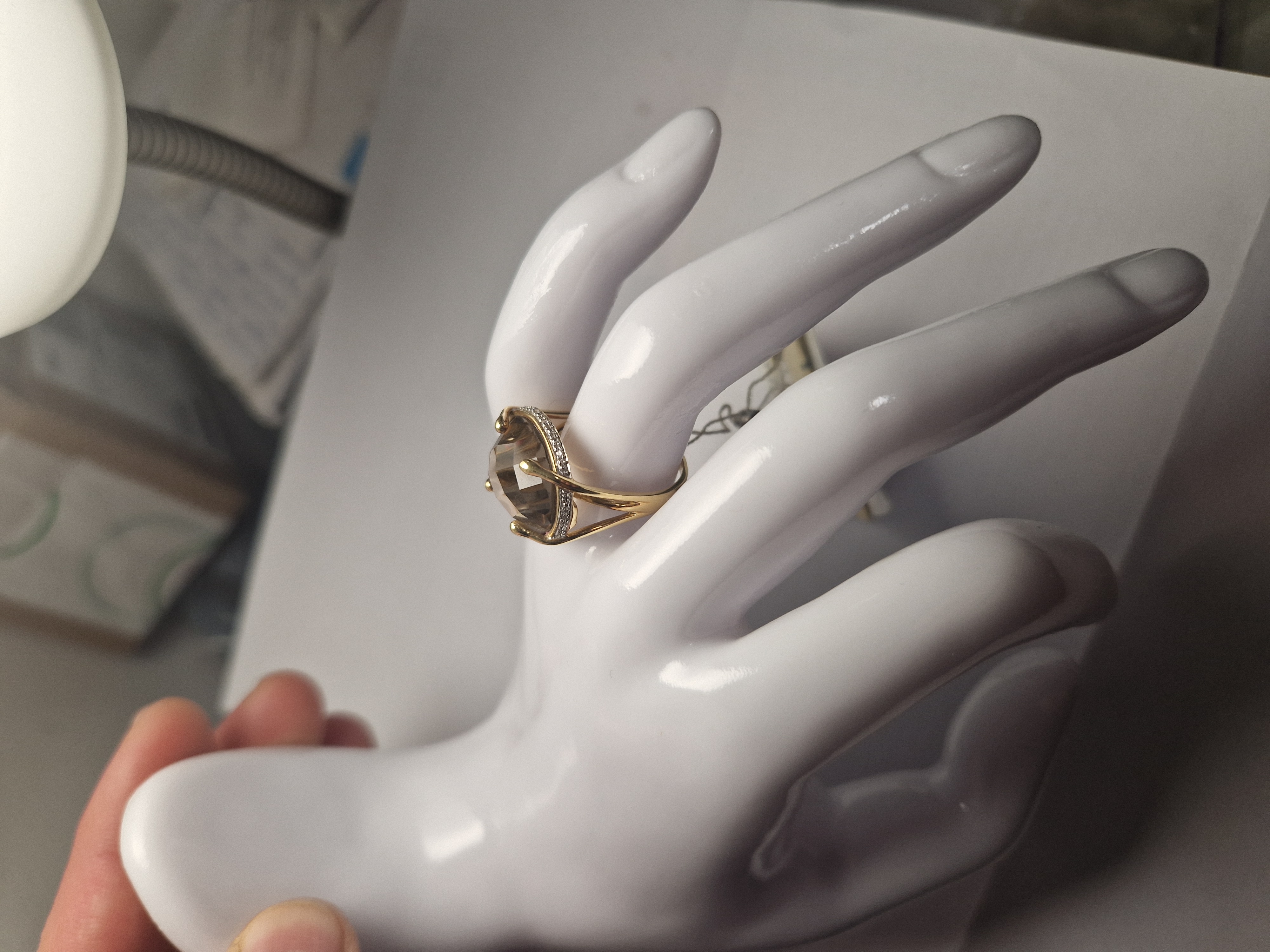 Smoky Quartz Gold Ring