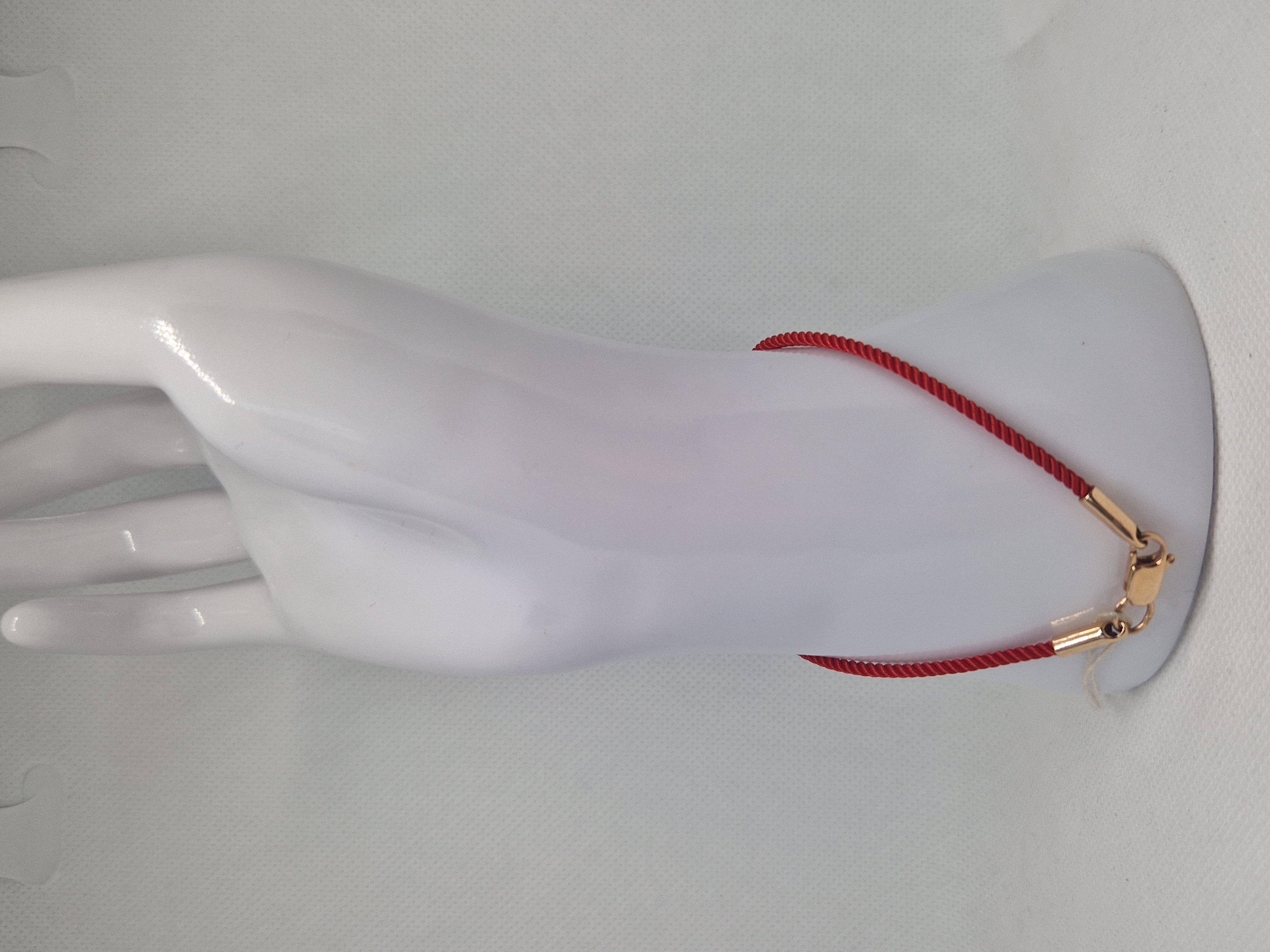 Red Rope Bracelet with gold ends and a lock