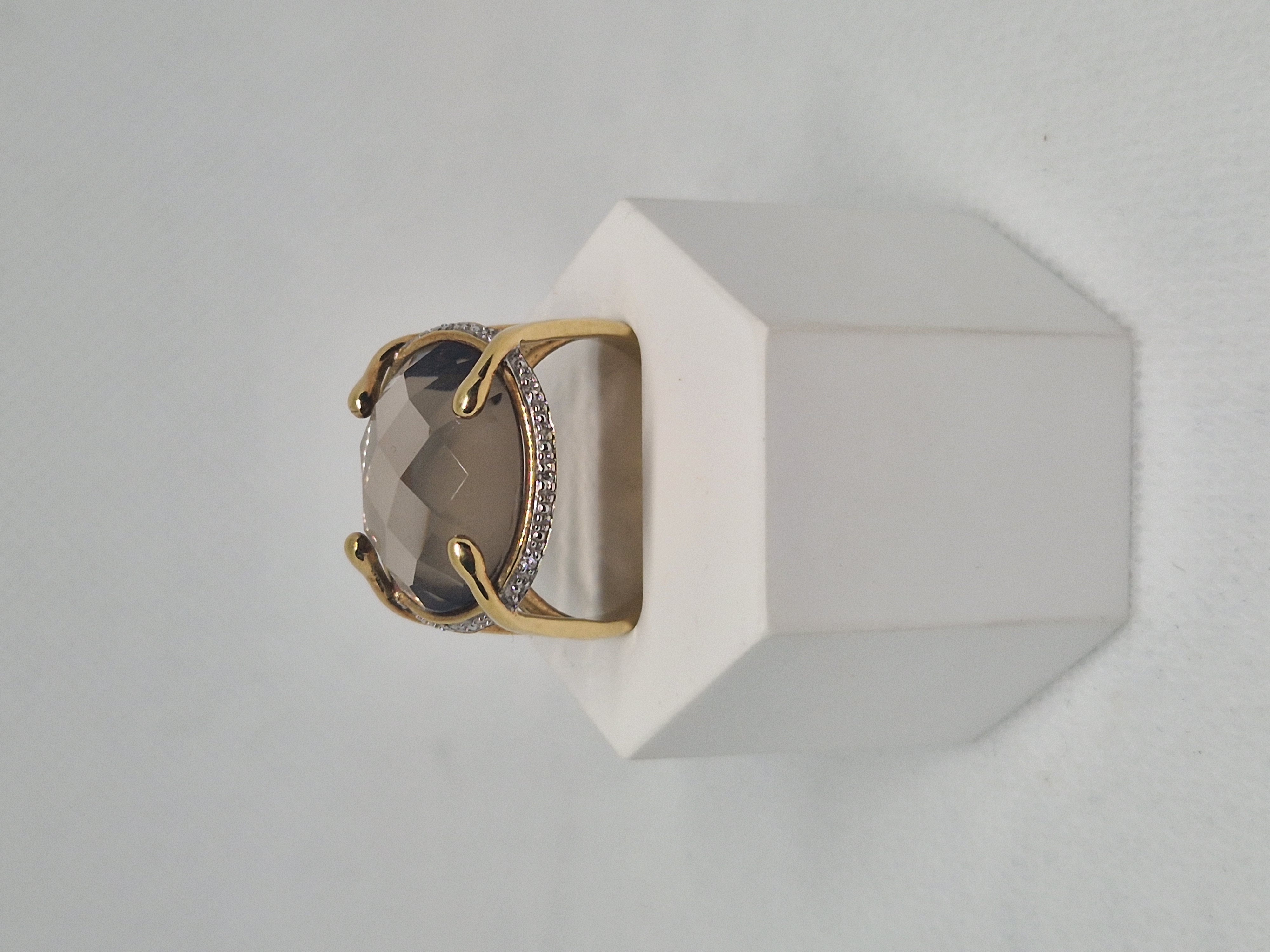 Smoky Quartz Gold Ring