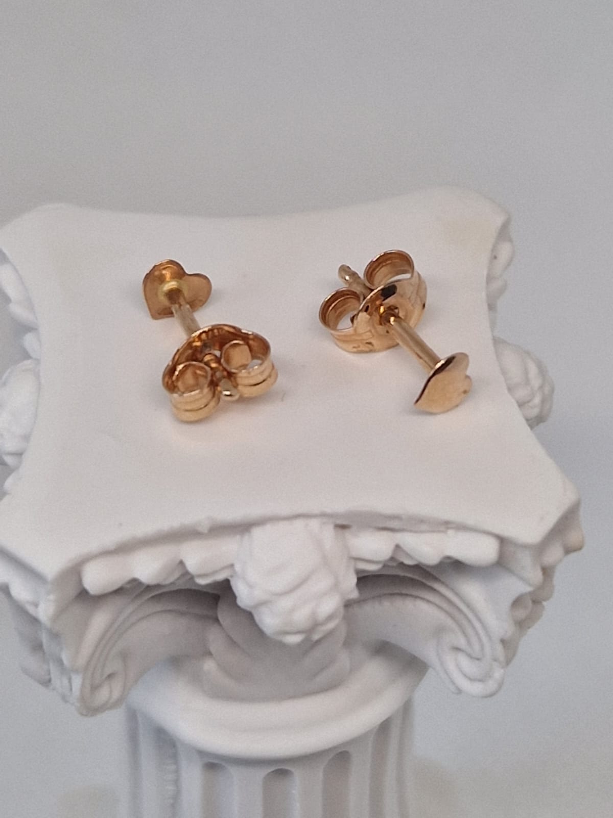 Gold Heart Stud Earrings