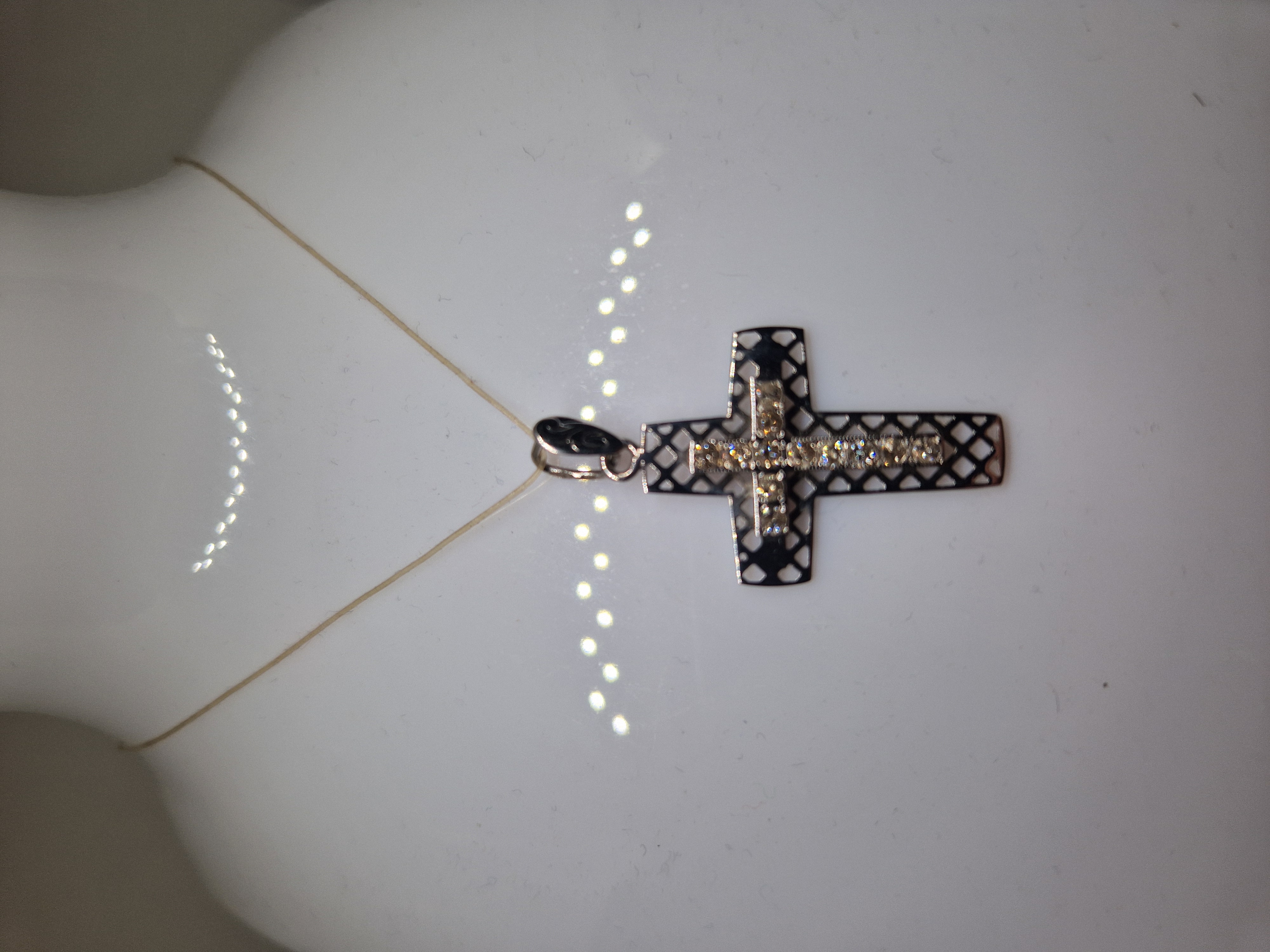 White gold Cross  with diamonds