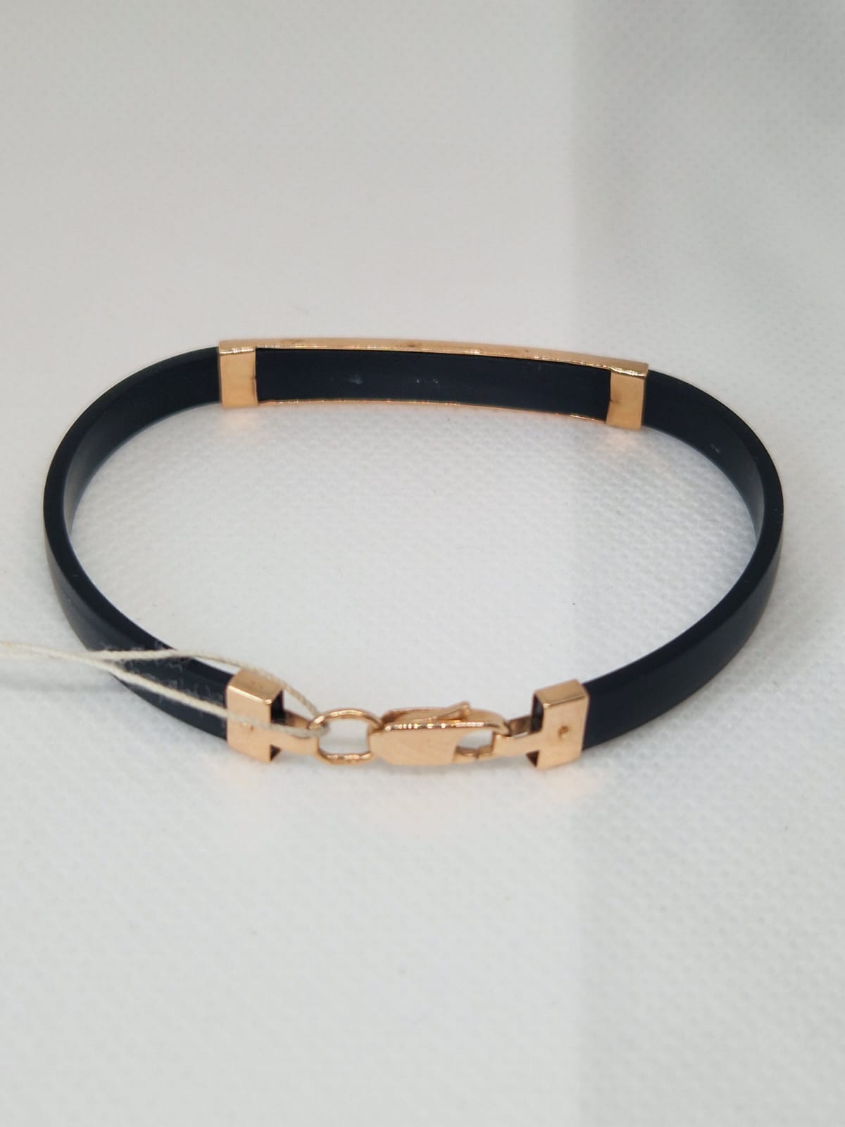 Gold Bracelet with Black rubber