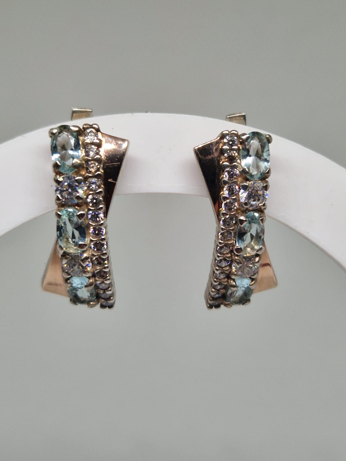 Sterling Silver & Golden Earrings